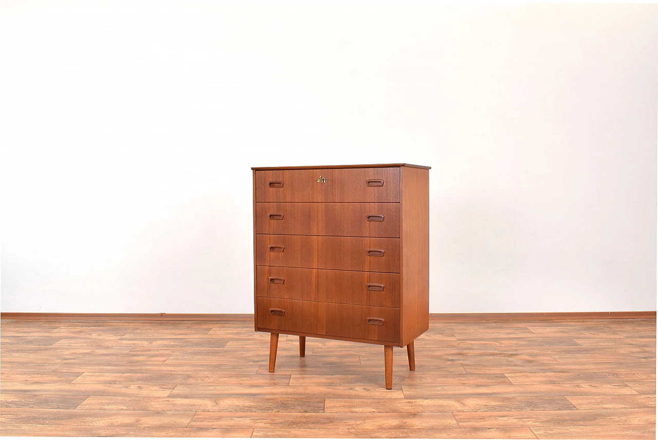 Danish teak five-drawers dresser, 1960s 3