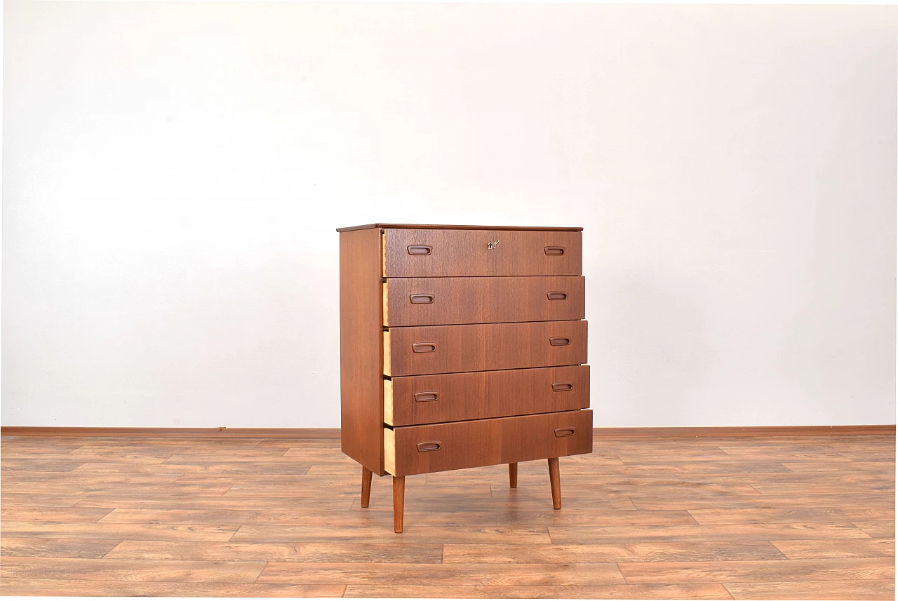 Danish teak five-drawers dresser, 1960s 4