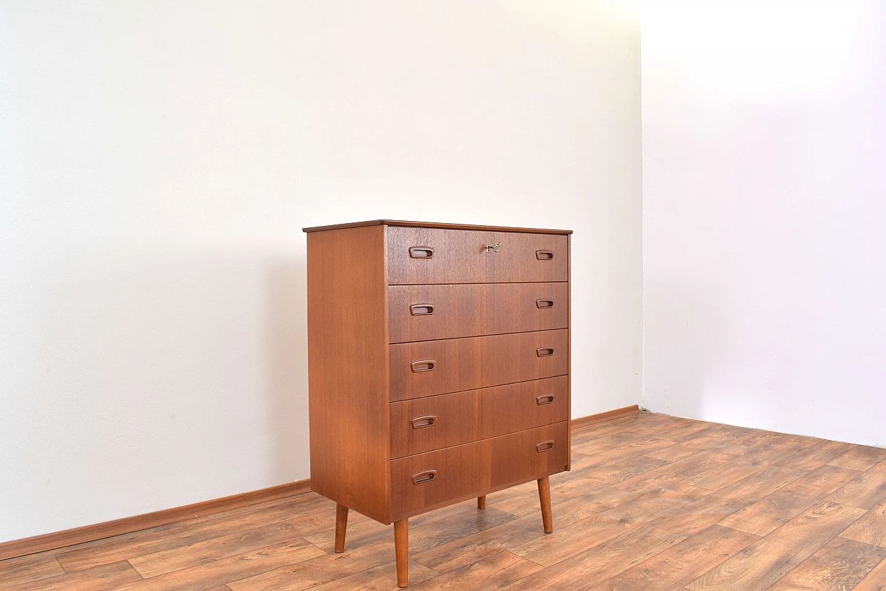 Danish teak five-drawers dresser, 1960s 7