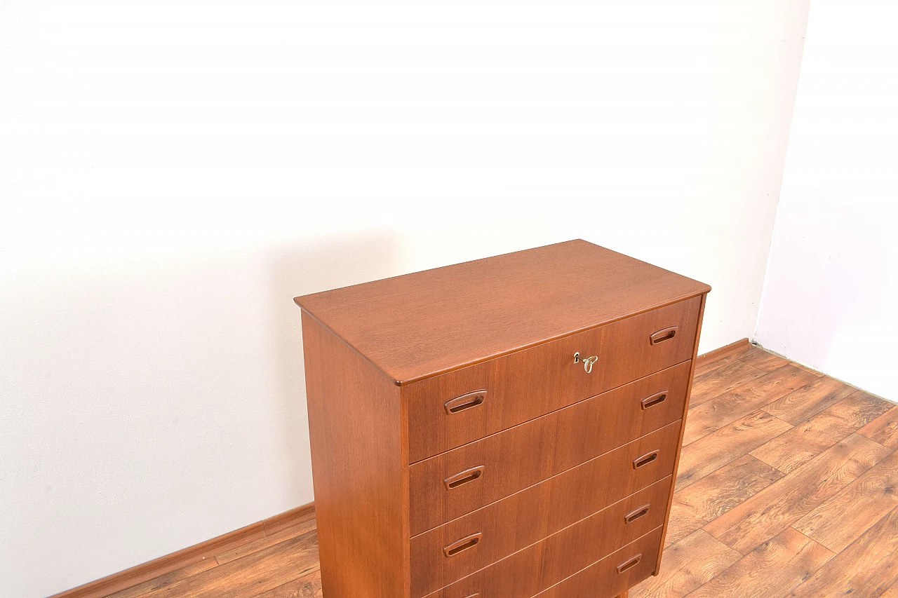 Danish teak five-drawers dresser, 1960s 9