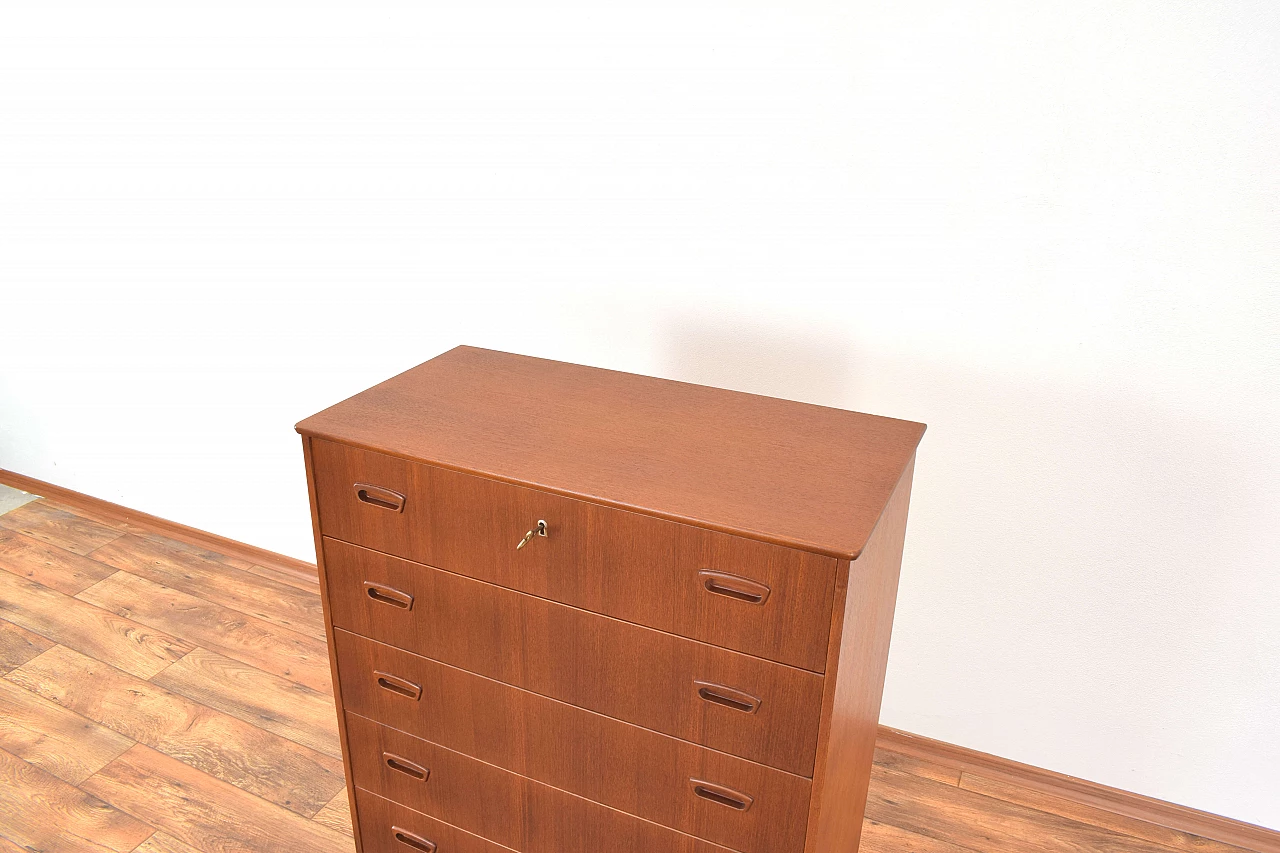 Danish teak five-drawers dresser, 1960s 10