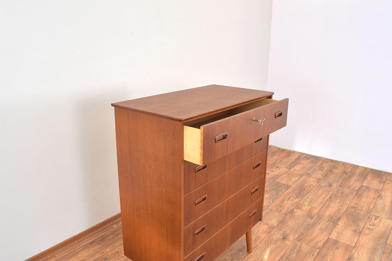 Danish teak five-drawers dresser, 1960s 11