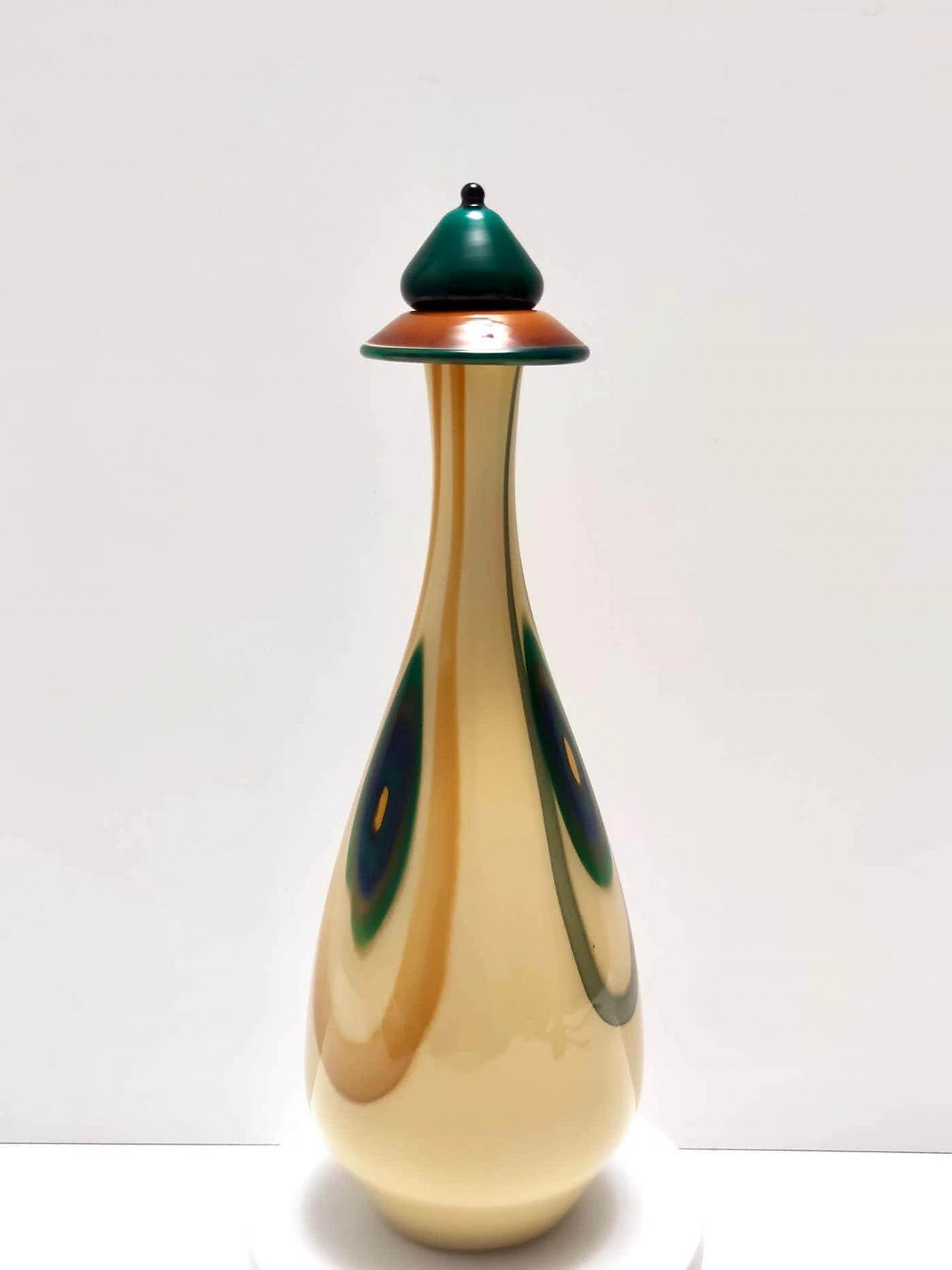 Stained and hand-blown glass decanter, 1970s 3
