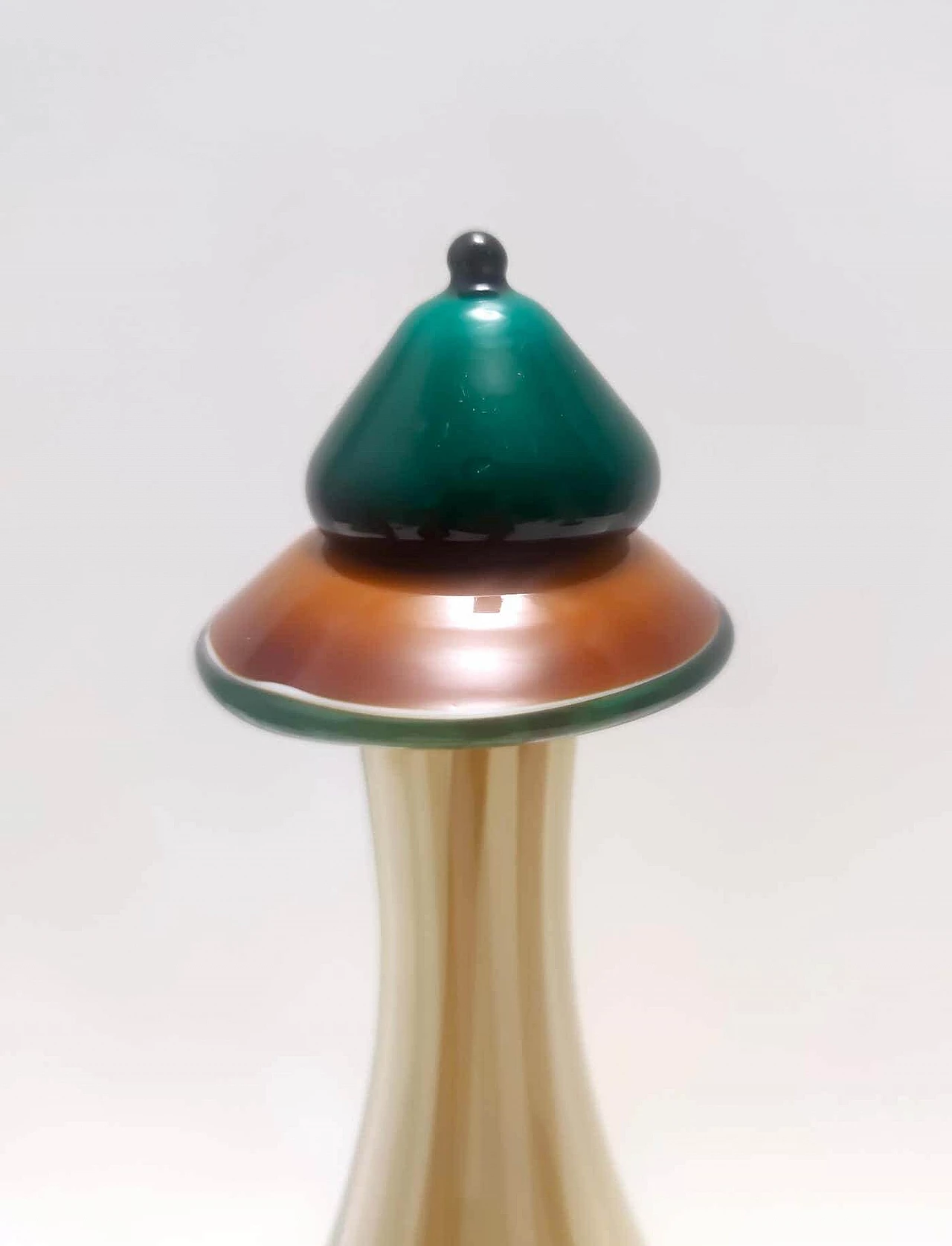 Stained and hand-blown glass decanter, 1970s 12