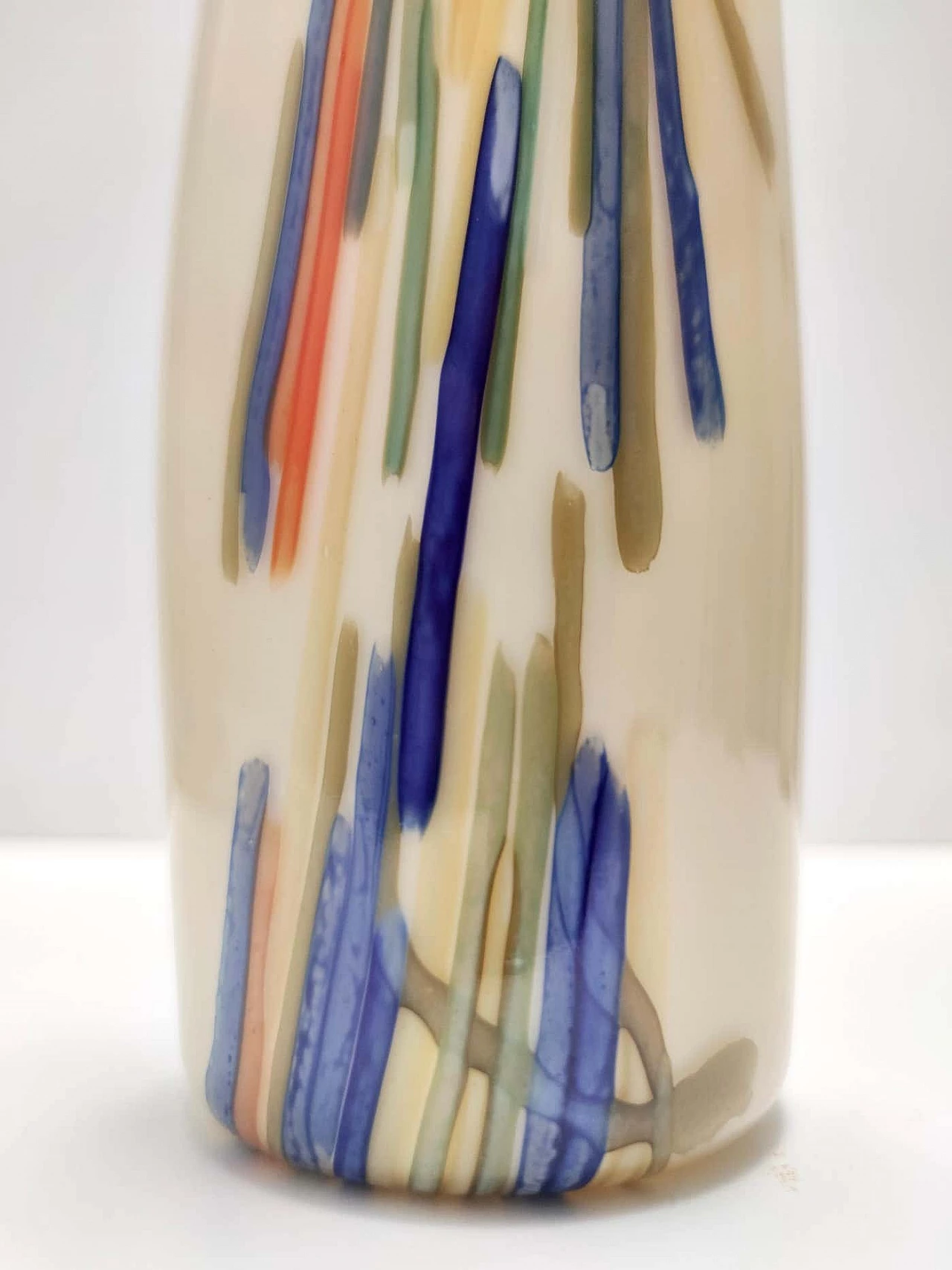 Cylindrical hand-blown opaline glass vase, 1970s 5