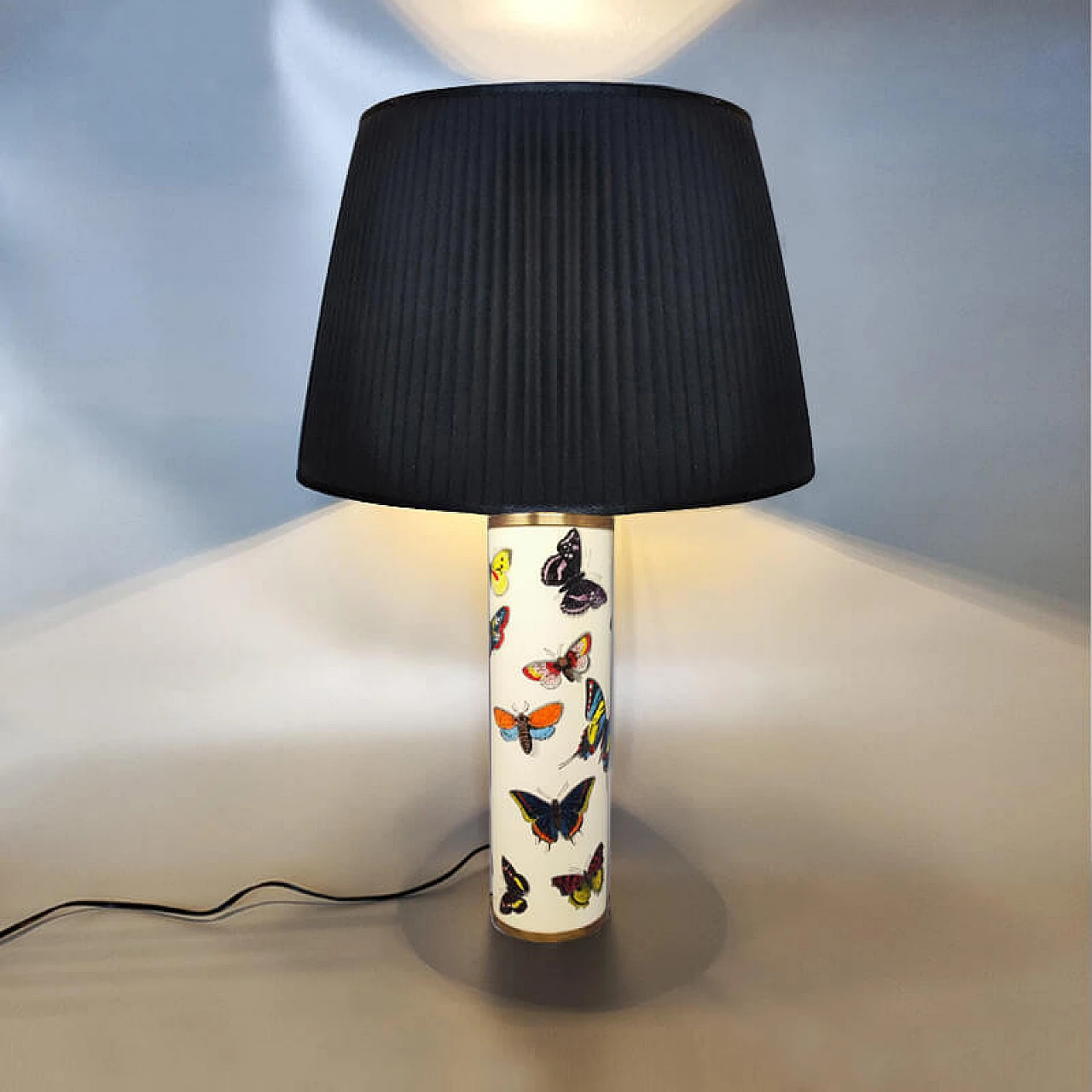 Table lamp with silk shade by Piero Fornasetti, 1970s 4