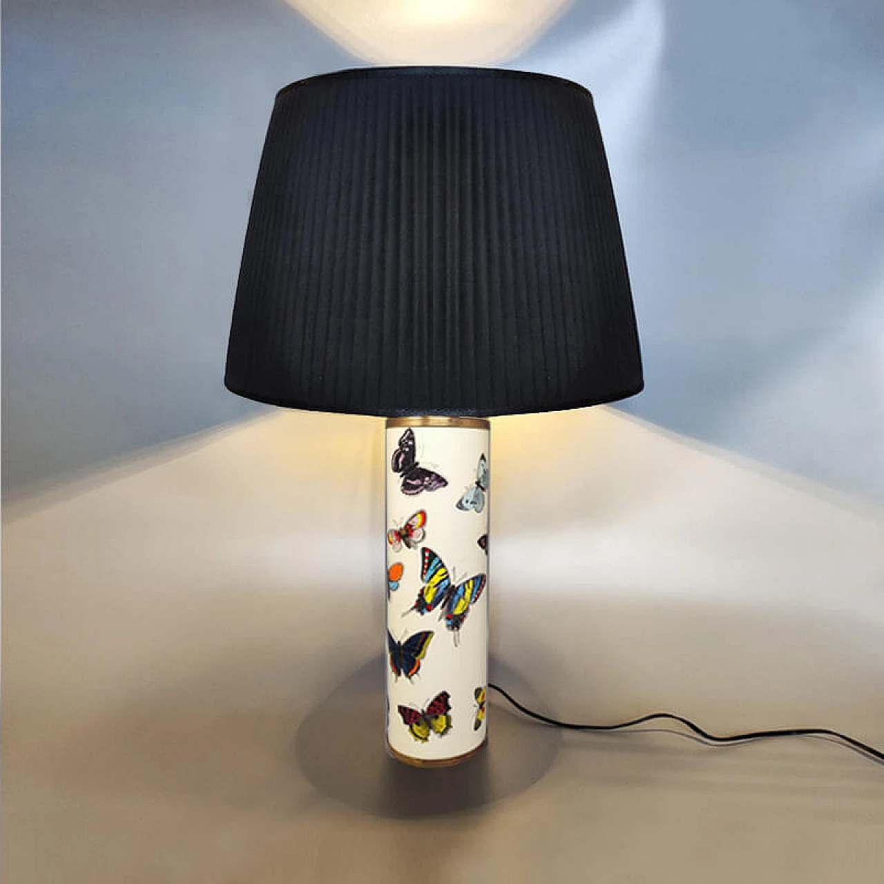 Table lamp with silk shade by Piero Fornasetti, 1970s 5