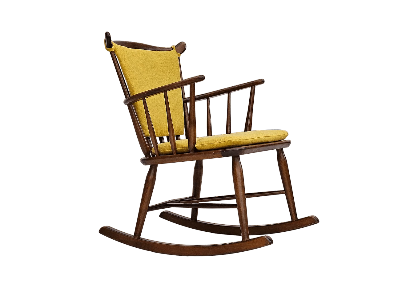 Danish beech and wool rocking chair by Farstrup Stolefabrik, 1960s 17