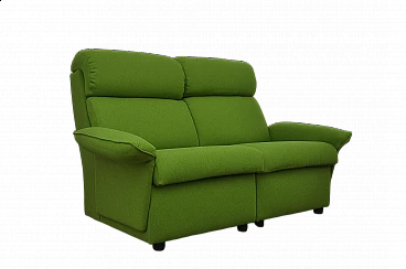 Two-seater modular sofa in green wool, 1970s
