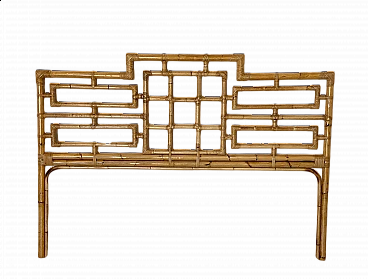 Testiera per letto in vimini e bambù nello stile di Vivai del Sud, anni '70