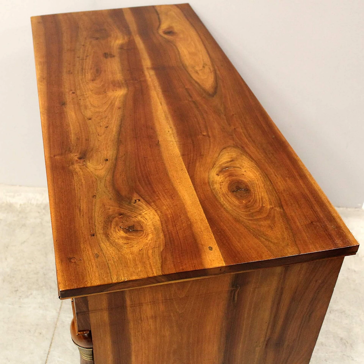 Empire solid walnut and walnut paneled commode, early 19th century 5