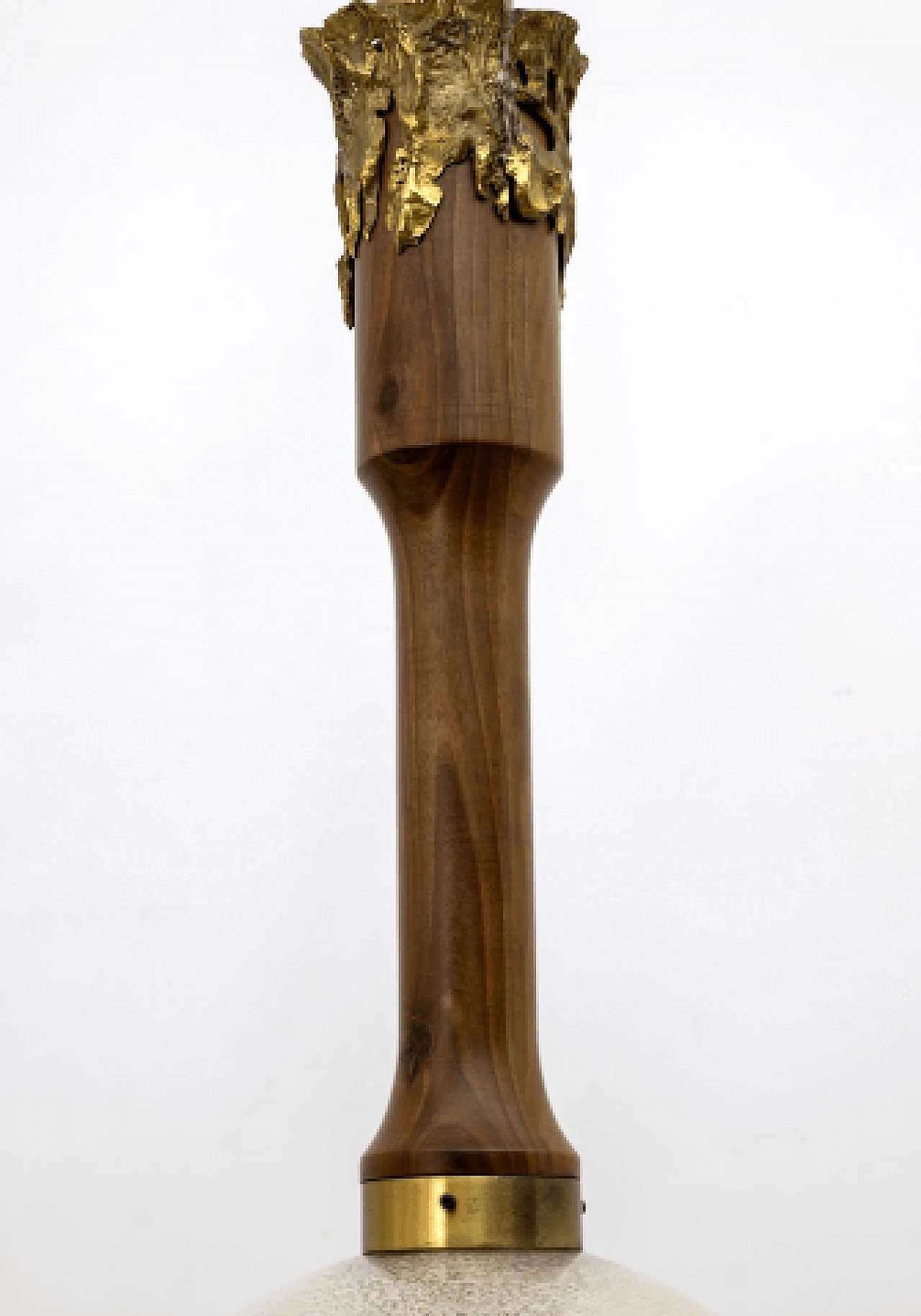 Lampada in vetro, legno e bronzo di Angelo Brotto per Esperia, anni '70 4