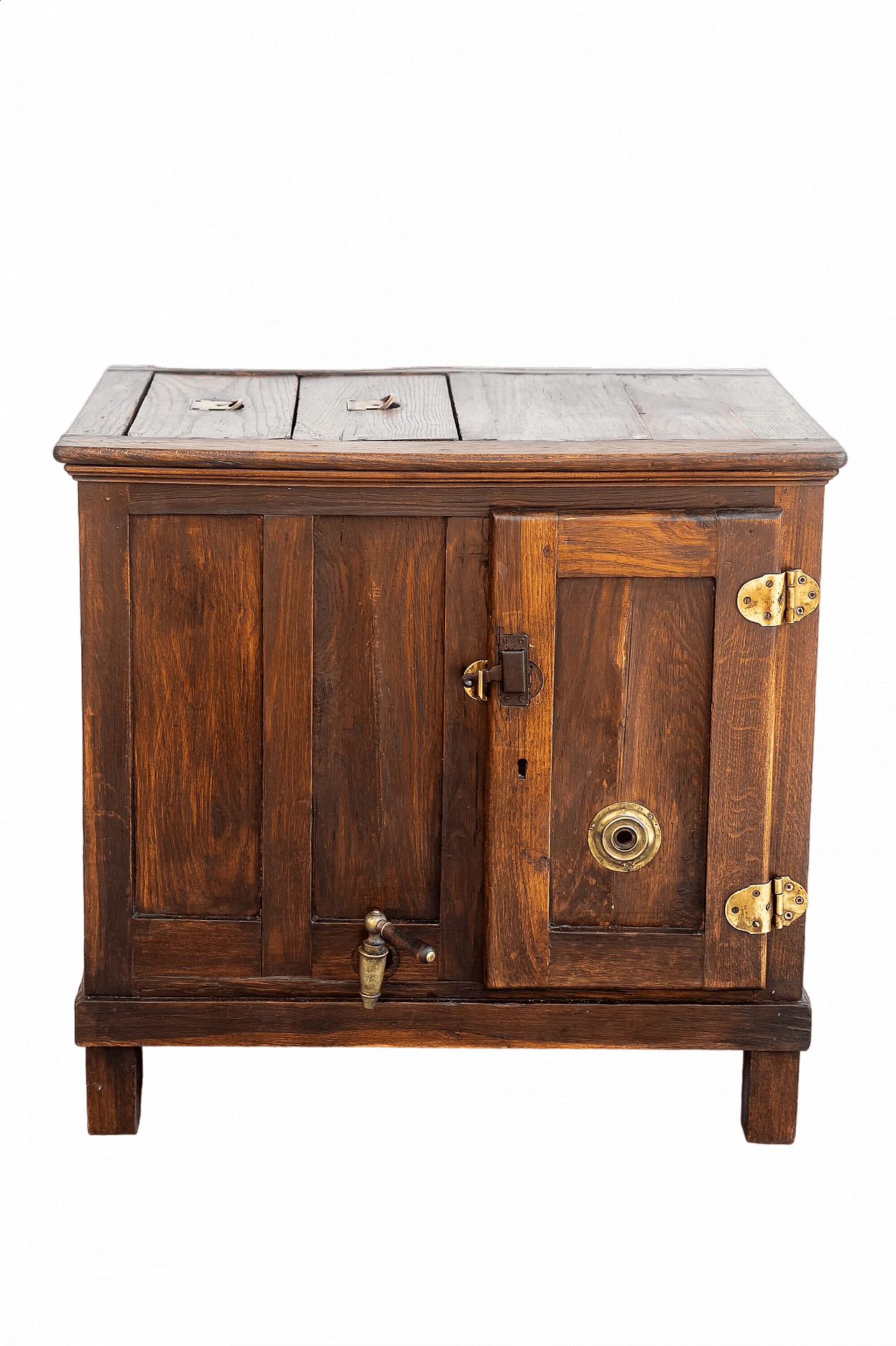 Larch and oak icebox cabinet, early 20th century 16