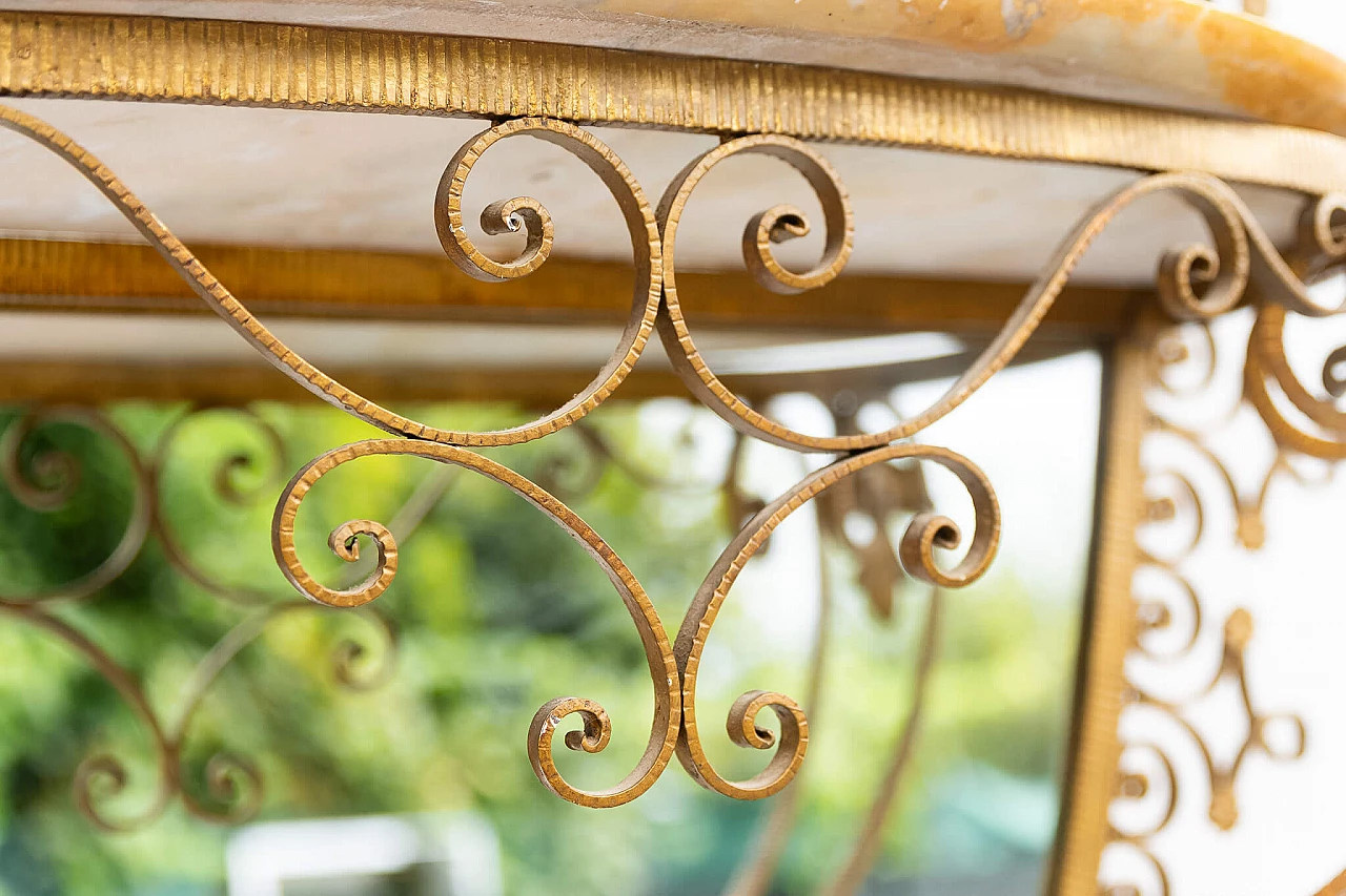 Gilded wrought iron mirror with console by Pier Luigi Colli, 1950s 7