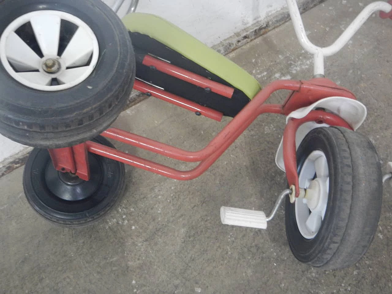 Colored plastic and metal Rolly Toys tricycle, 1970s 5