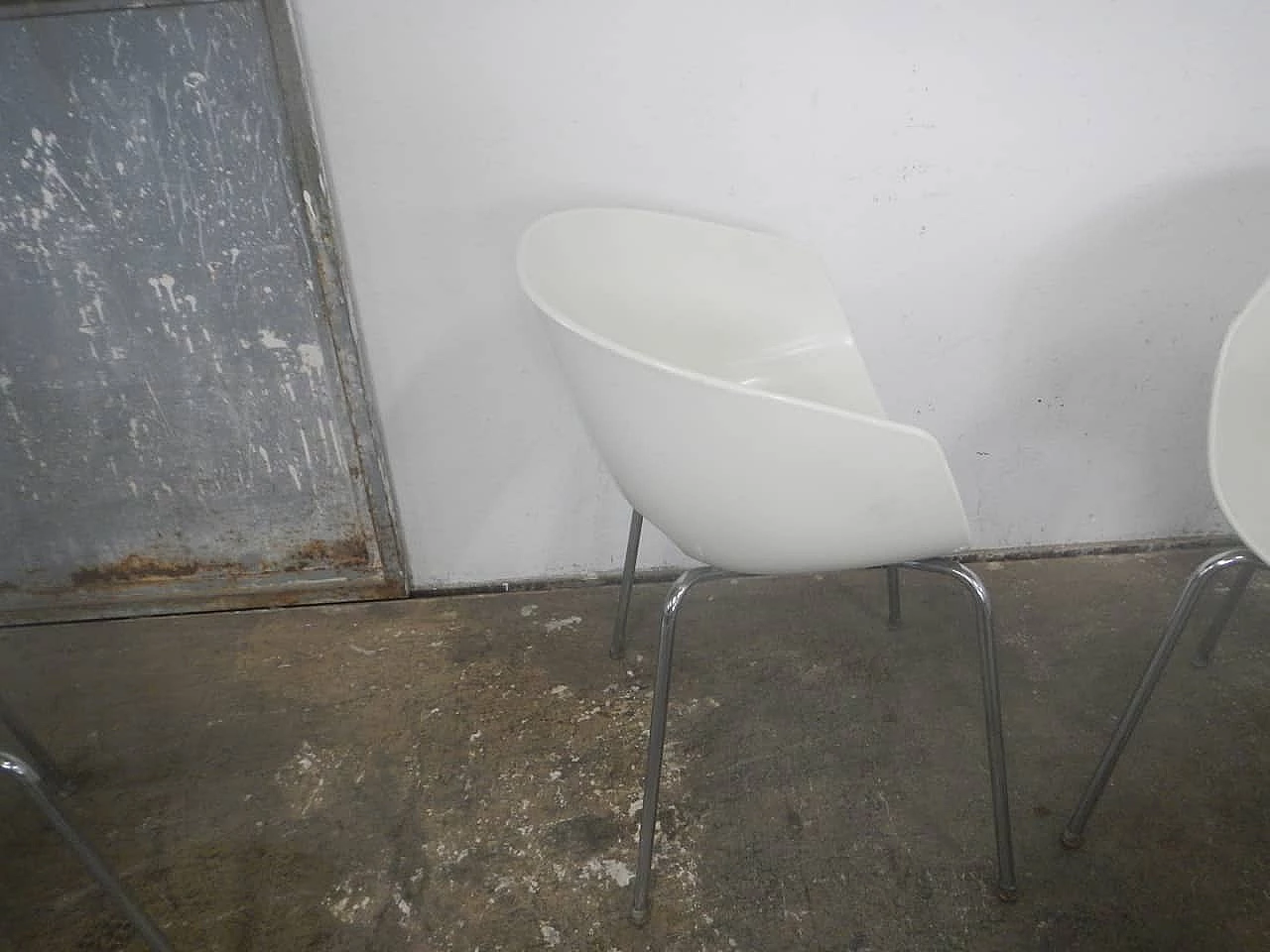 4 Orbit Large chairs in plastic and metal by Sintesi, 1960s 8