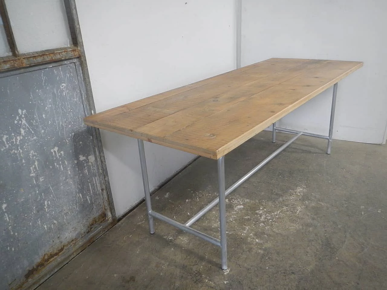 Spruce and aluminum table, 1960s 3