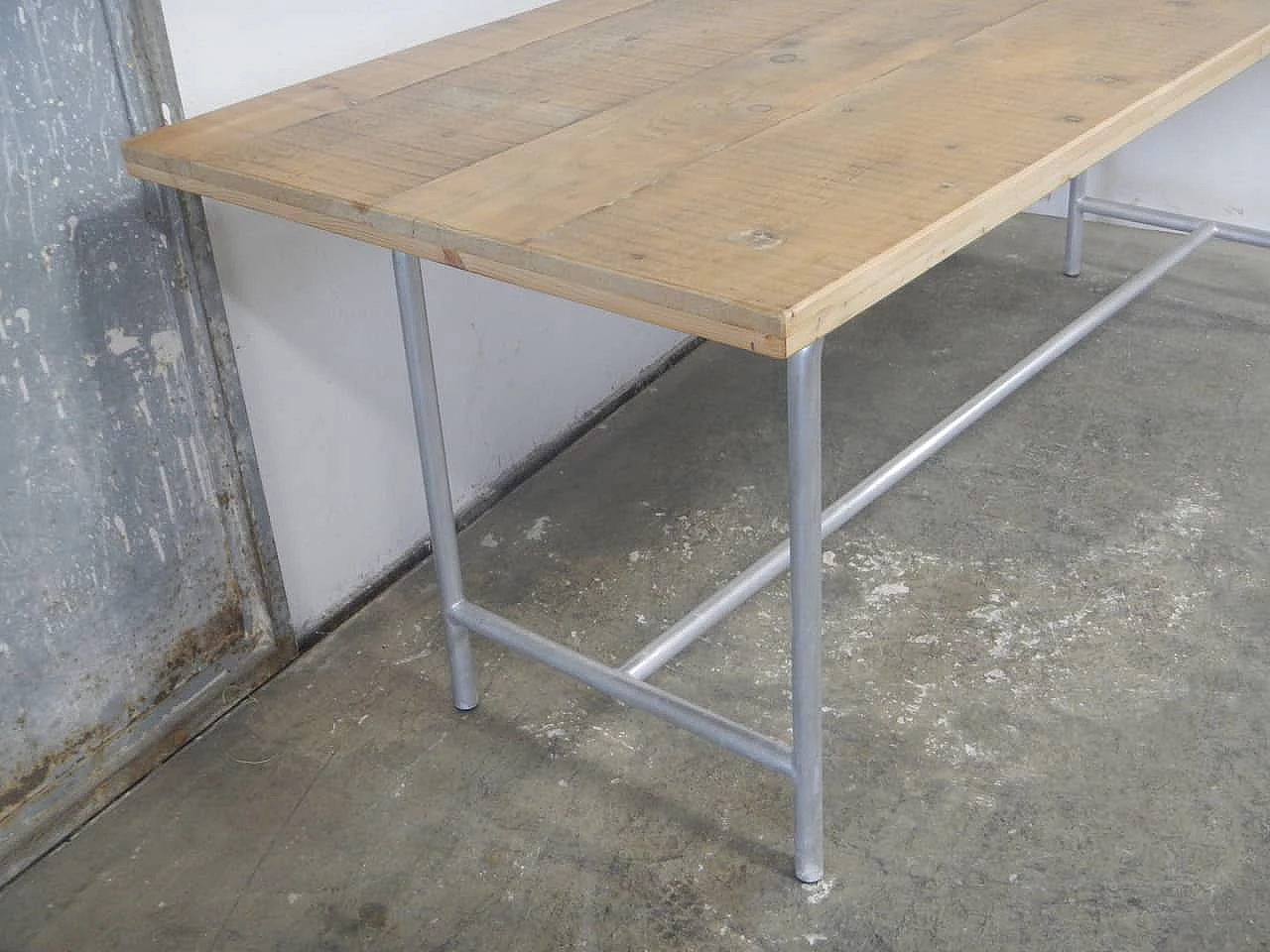 Spruce and aluminum table, 1960s 4