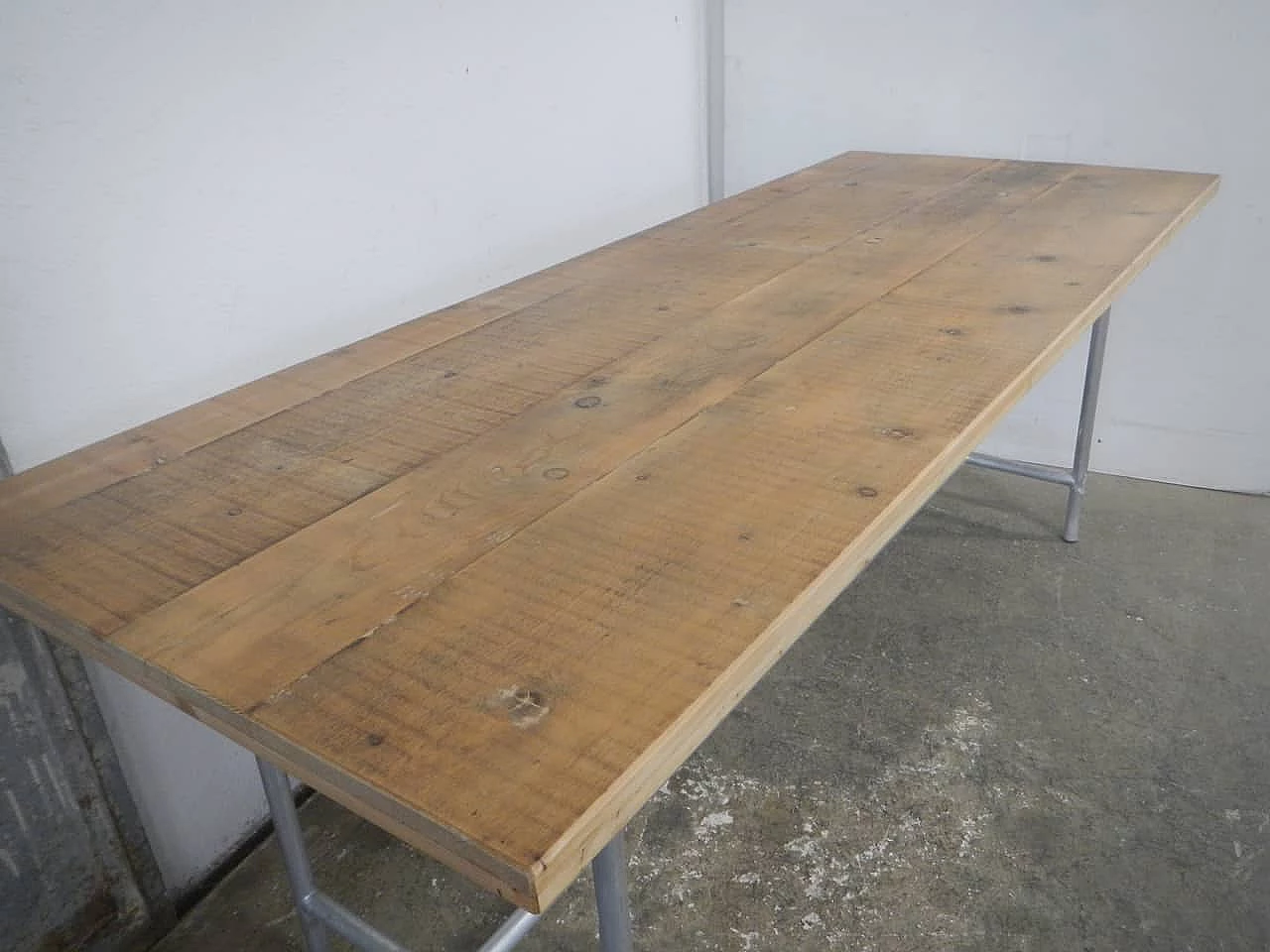 Spruce and aluminum table, 1960s 5