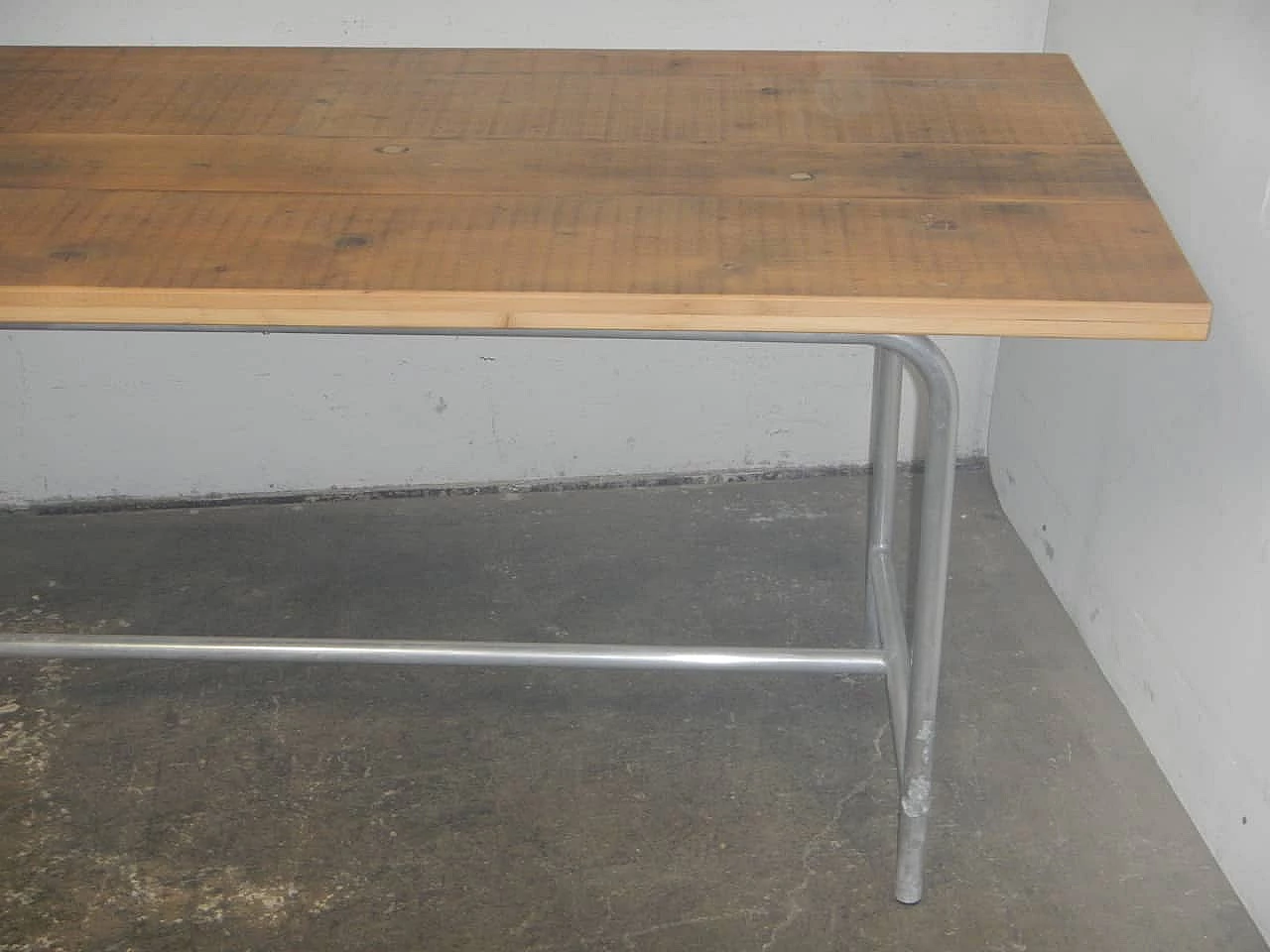Spruce and aluminum table, 1960s 8