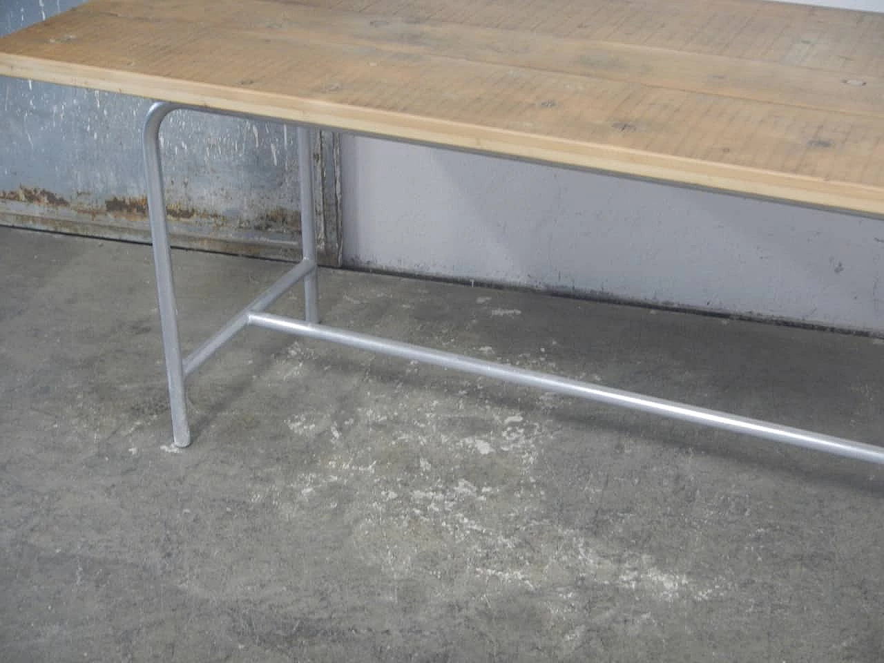 Spruce and aluminum table, 1960s 9