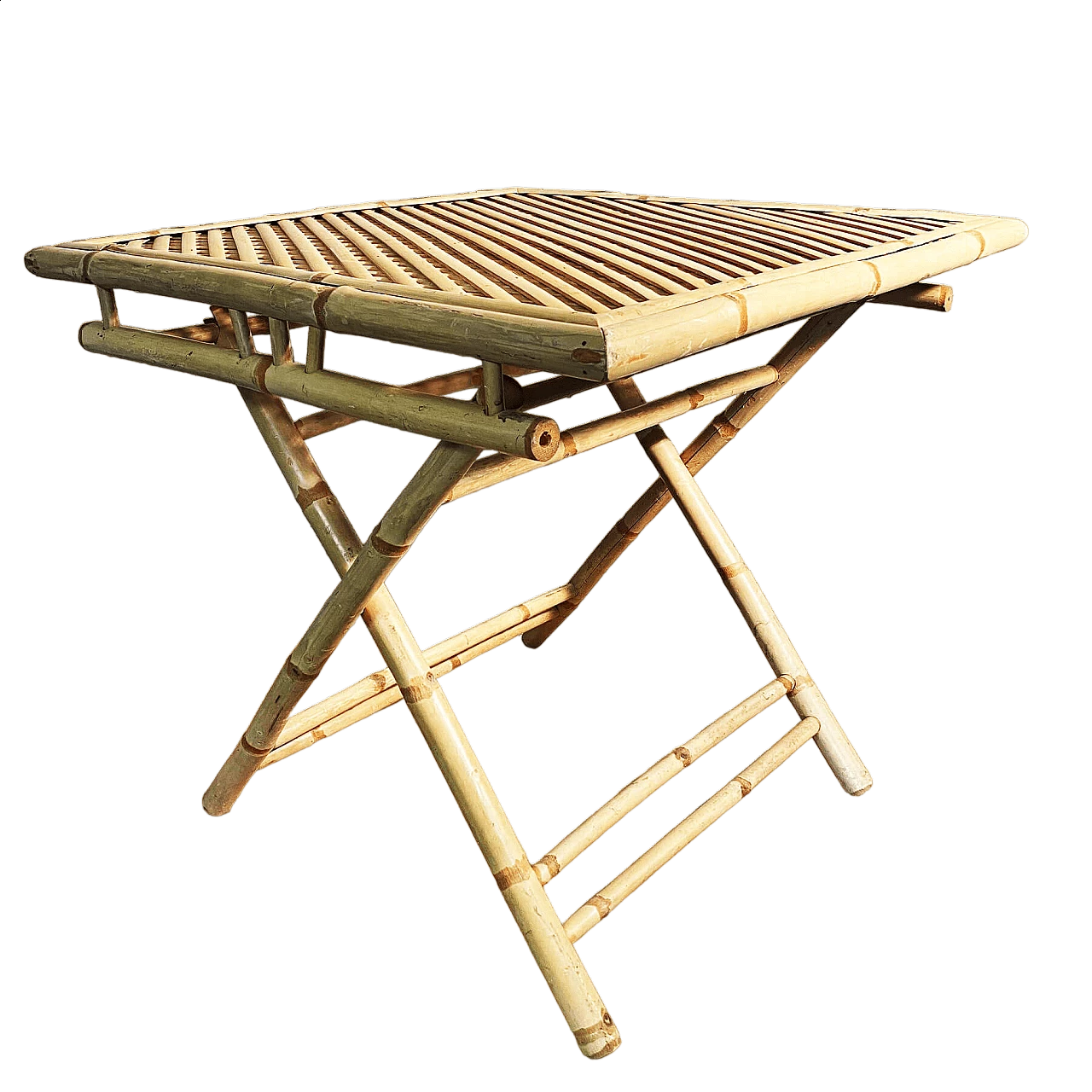 Bamboo folding garden table, 1990s 10