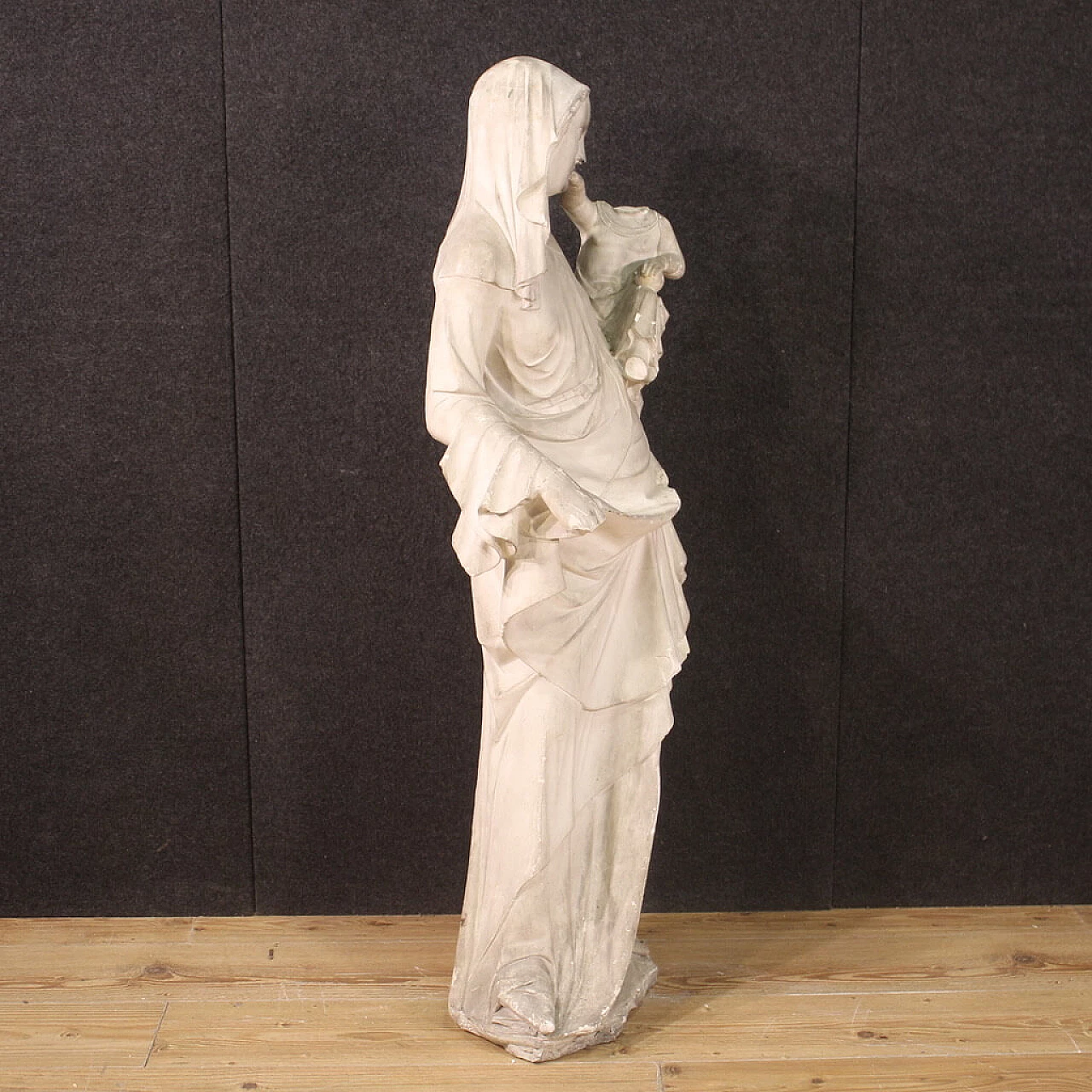 Madonna con il Bambino, scultura in gesso, primi '900 3