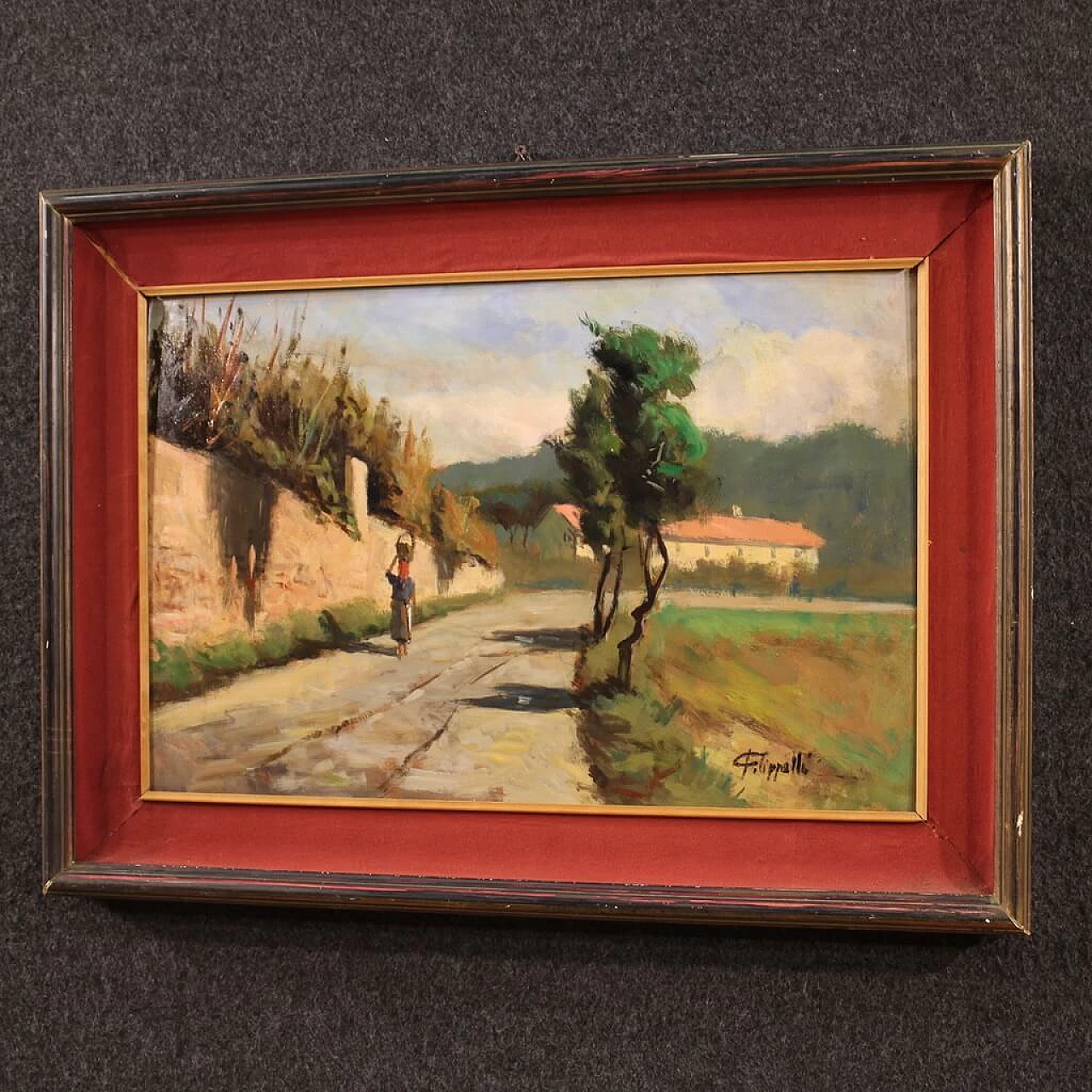 Cafiero Filippelli, country landscape, oil painting on masonite 8
