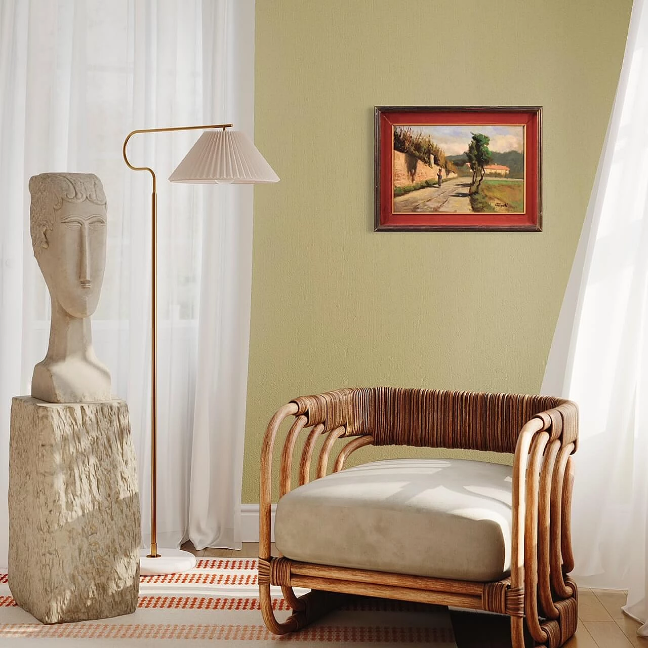 Cafiero Filippelli, country landscape, oil painting on masonite 10