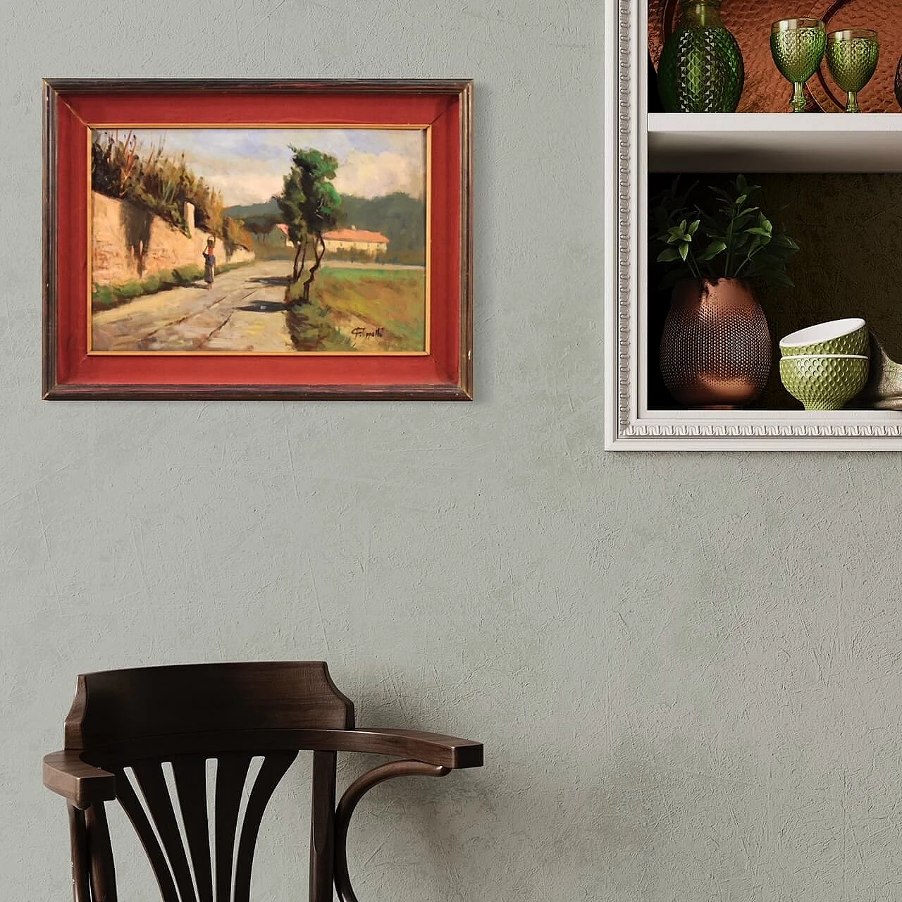 Cafiero Filippelli, country landscape, oil painting on masonite 14