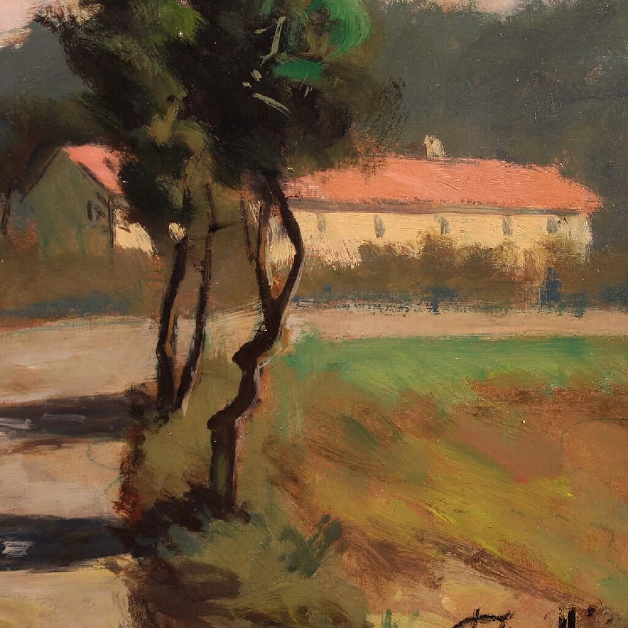 Cafiero Filippelli, country landscape, oil painting on masonite 15