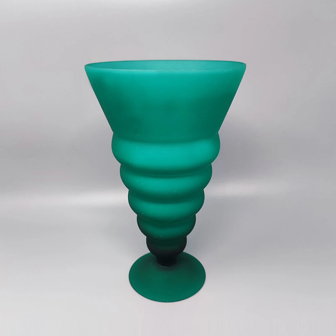 Vaso in vetro di Murano verde di Michielotto, anni '60 2