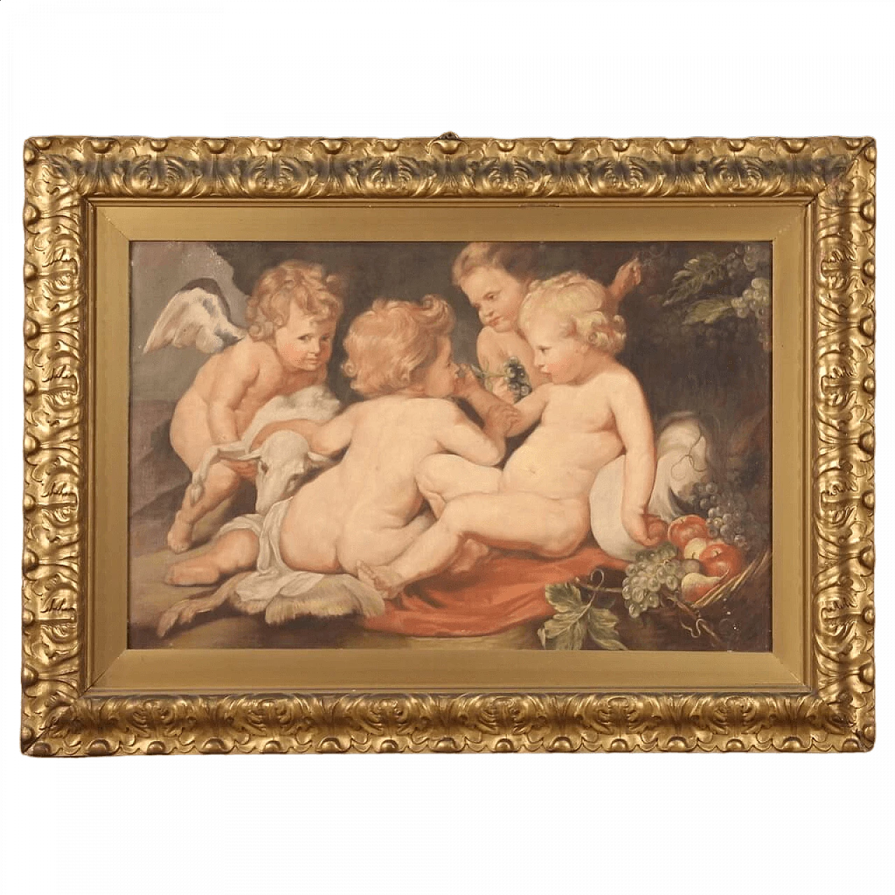Gioco di putti, dipinto a tempera su tela 14