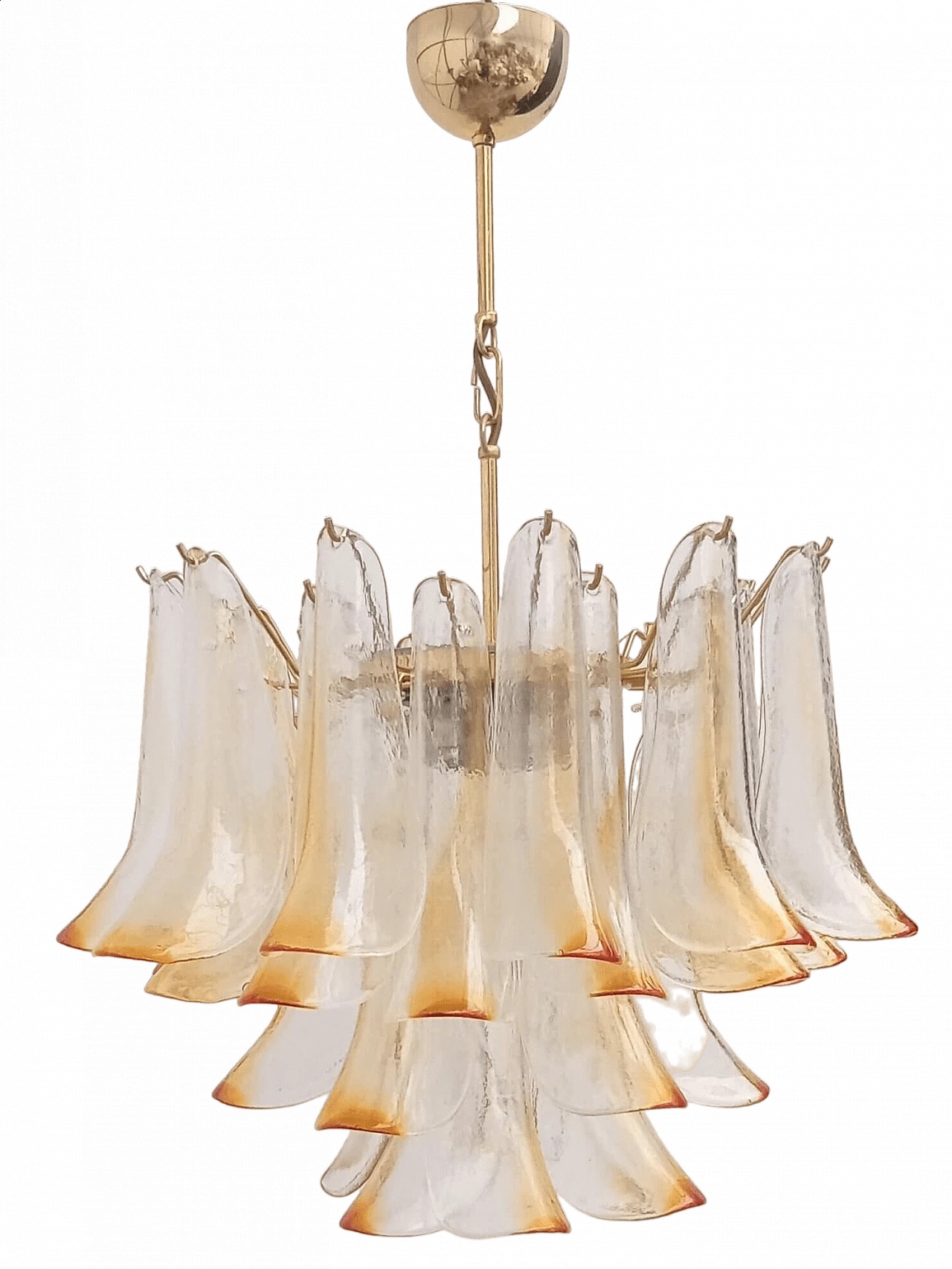 Amber and transparent Murano glass chandelier by La Murrina, 1970s 6