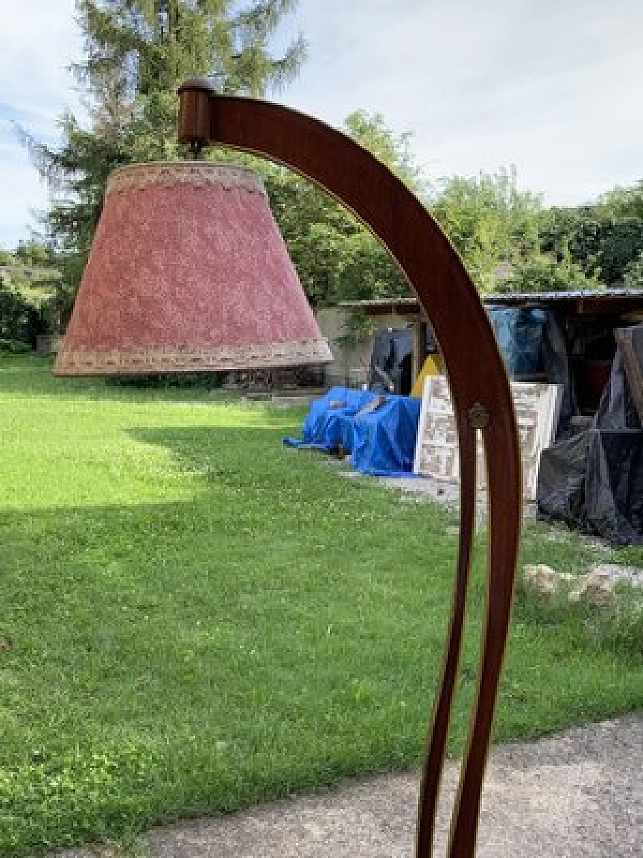 Mobile bar in noce con lampada di Wilhelm Krechlok KG, anni '50 2