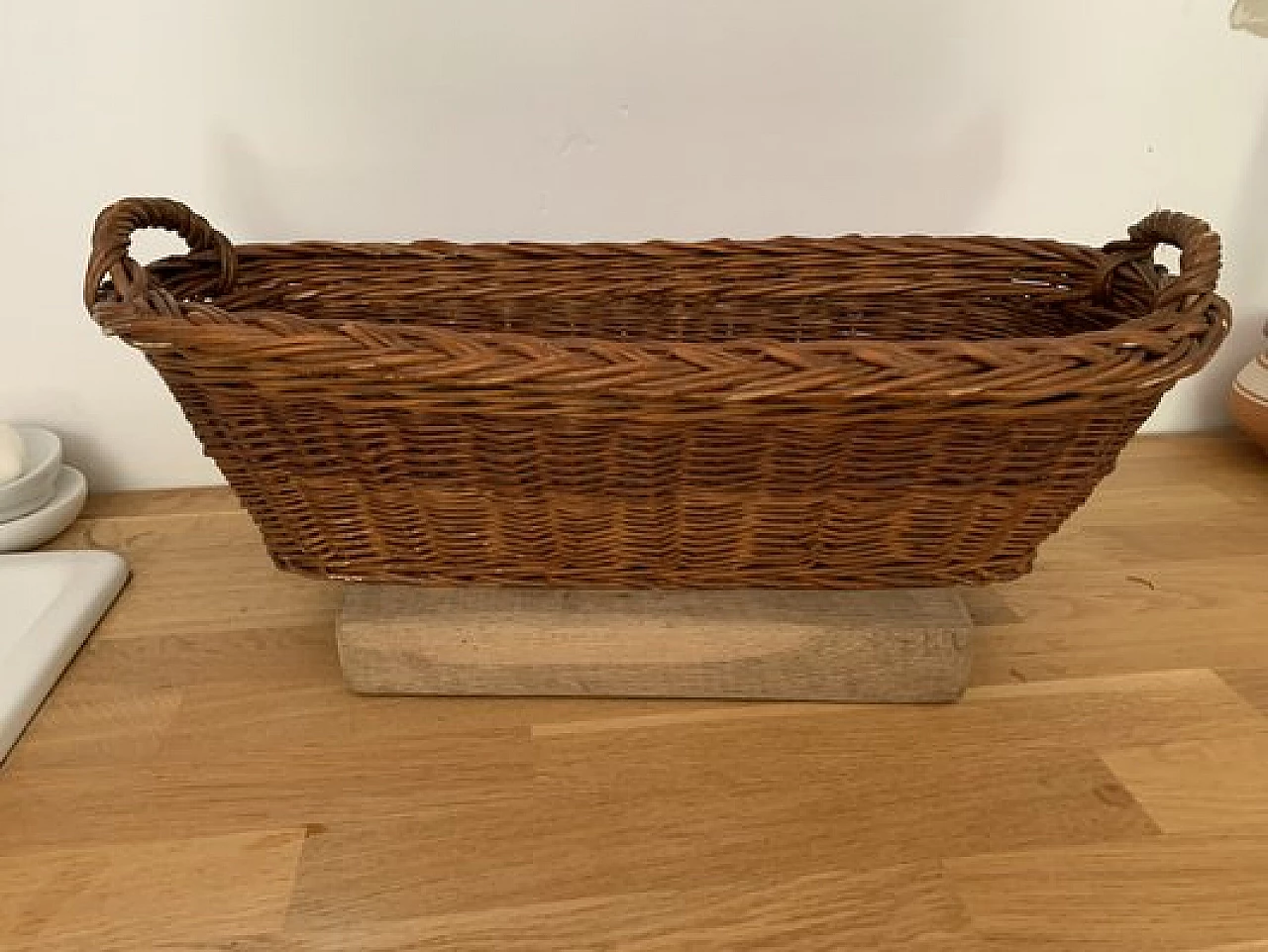 Wicker baguette basket, 1940s 1