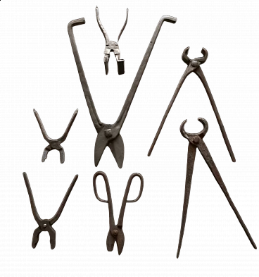 7 Metal blacksmith tools, 1940s