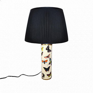 Table lamp with silk shade by Piero Fornasetti, 1970s