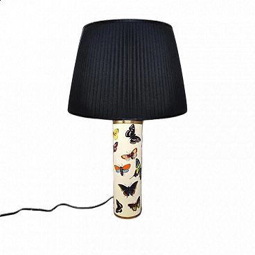 Table lamp with silk shade by Piero Fornasetti, 1970s