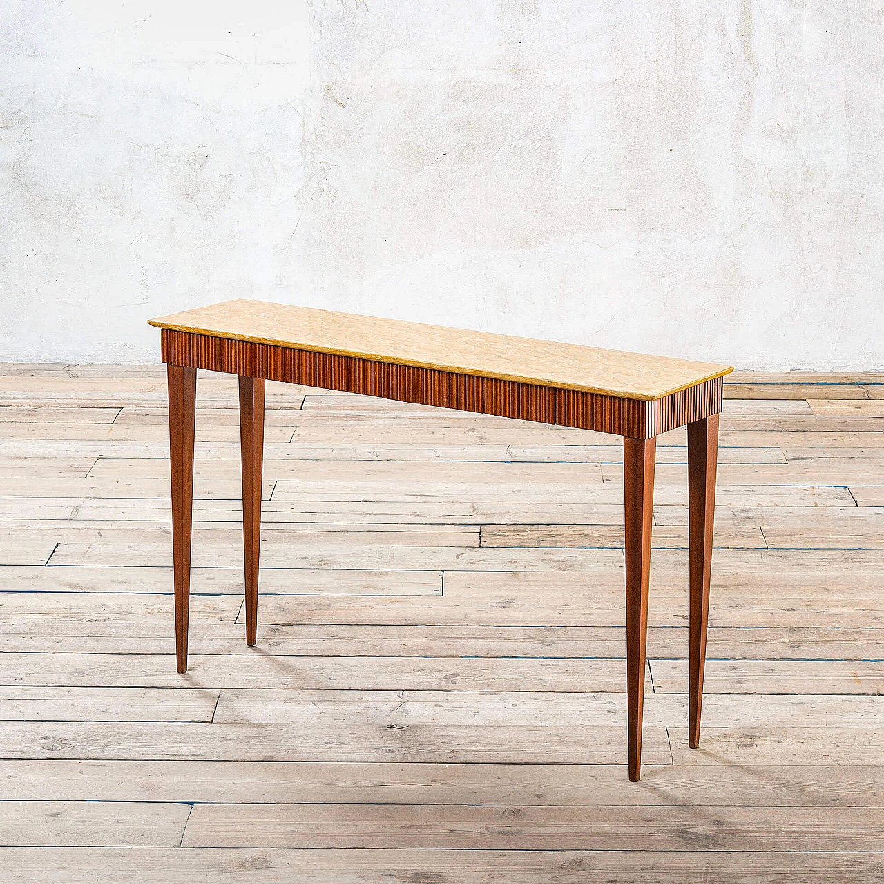 Consolle in legno e marmo giallo di Paolo Buffa, anni '50 1