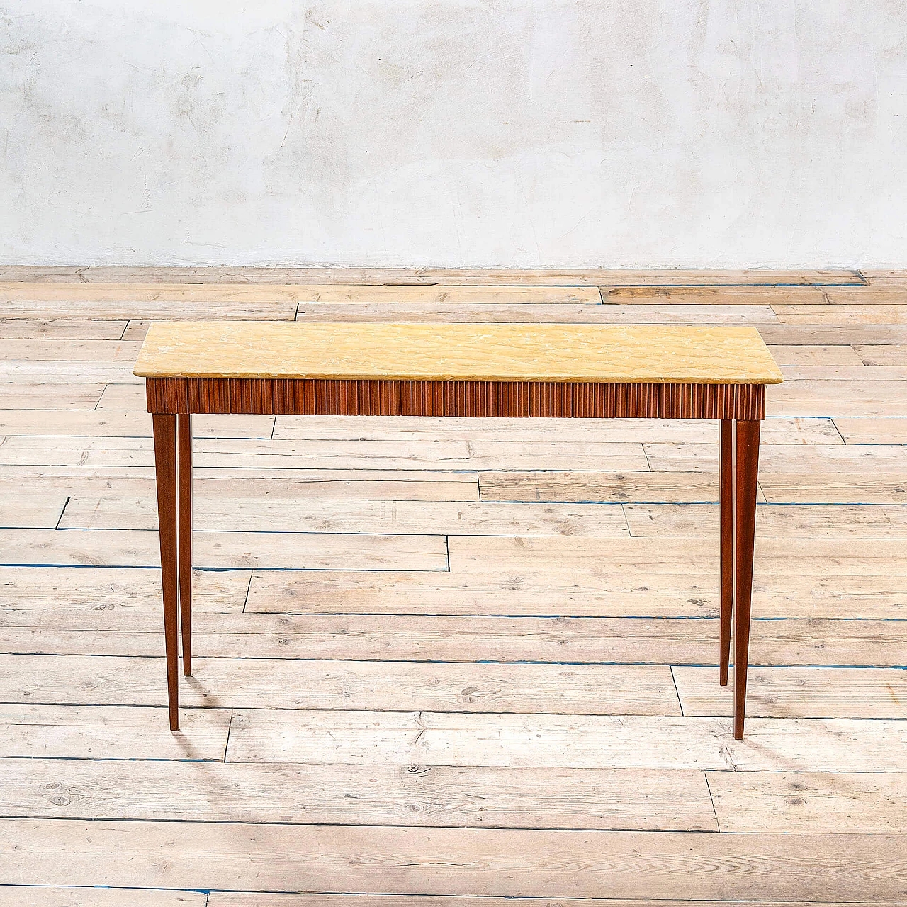 Wood and yellow marble console by Paolo Buffa, 1950s 2