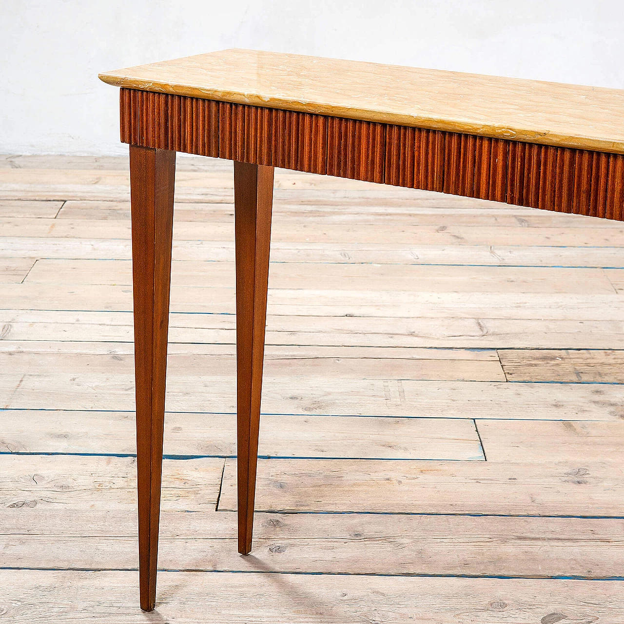 Consolle in legno e marmo giallo di Paolo Buffa, anni '50 3