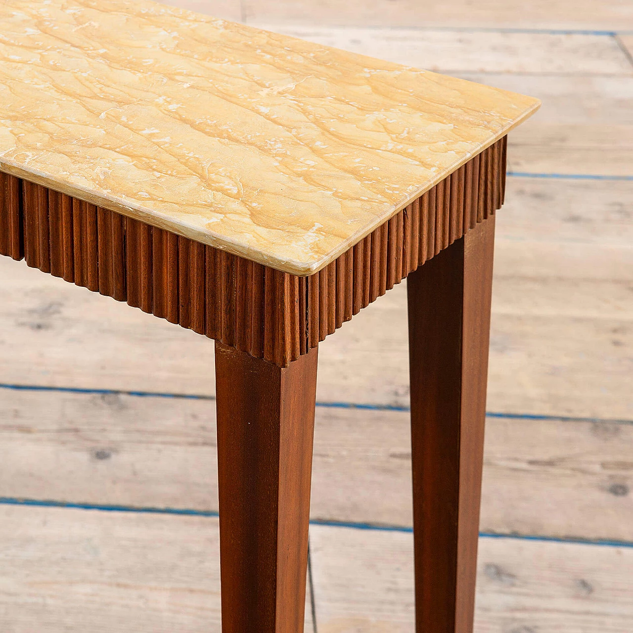 Wood and yellow marble console by Paolo Buffa, 1950s 5