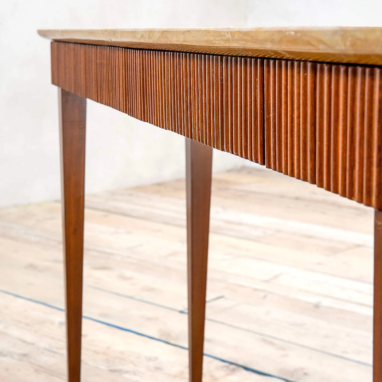 Wood and yellow marble console by Paolo Buffa, 1950s 6