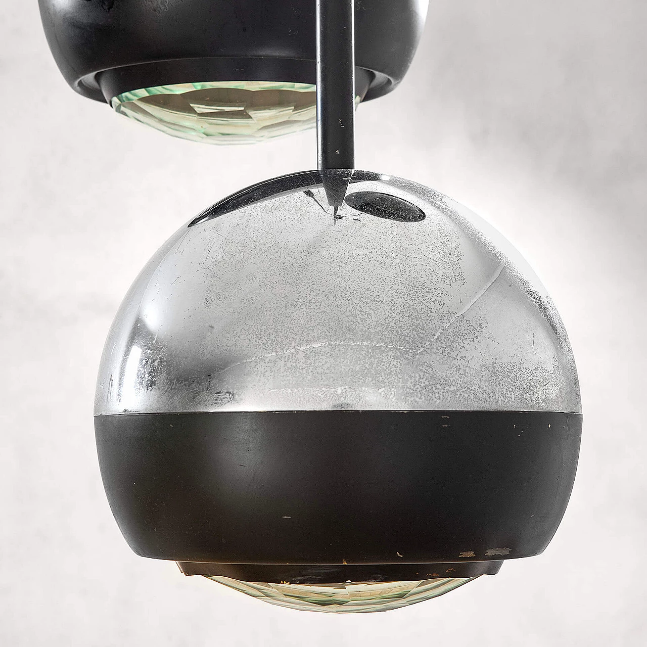 Metal and glass 1236 chandelier by Stilnovo, 1960s 5