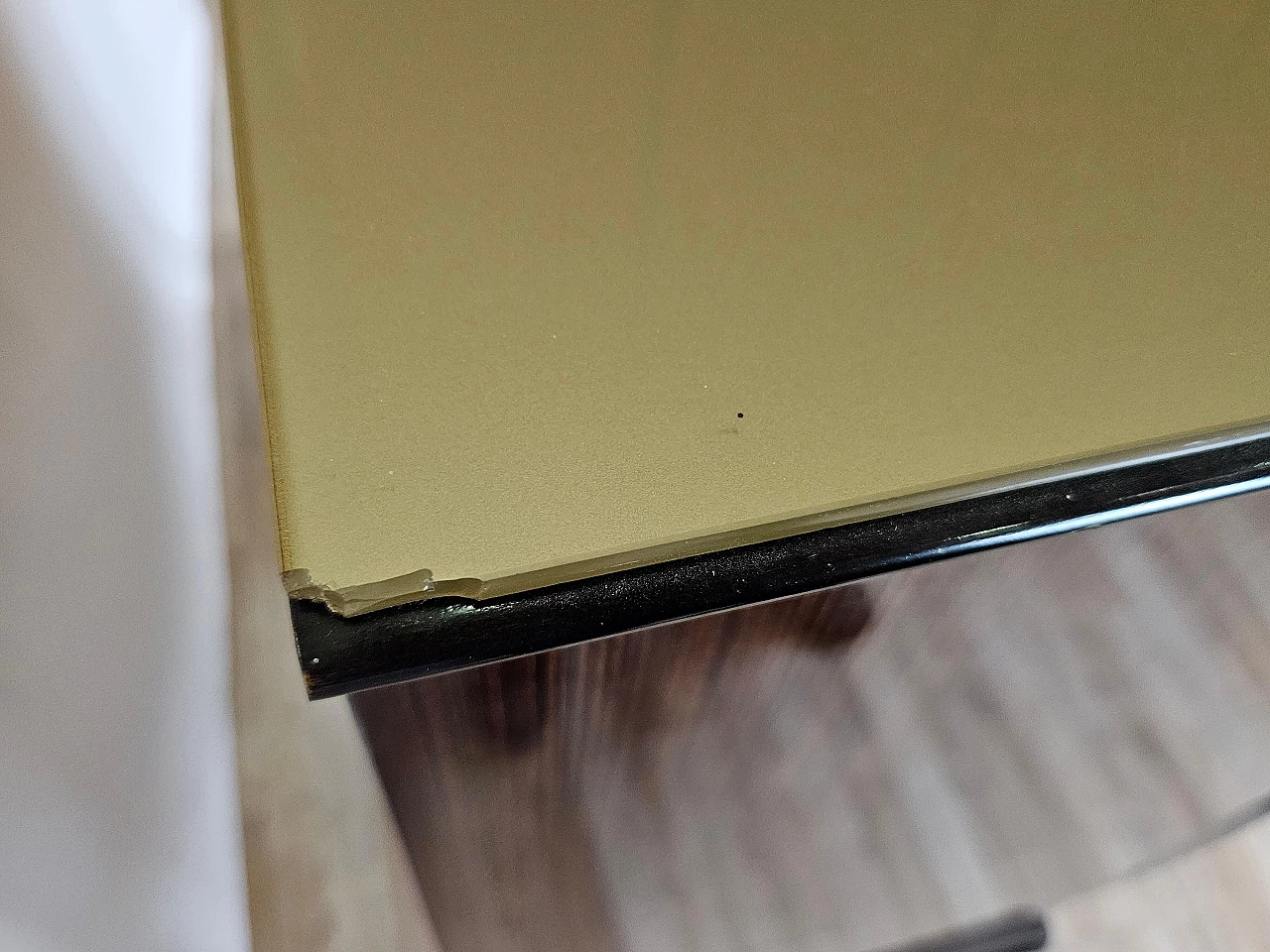 Wood backlit glass cabinet with glass top, 1960s 11