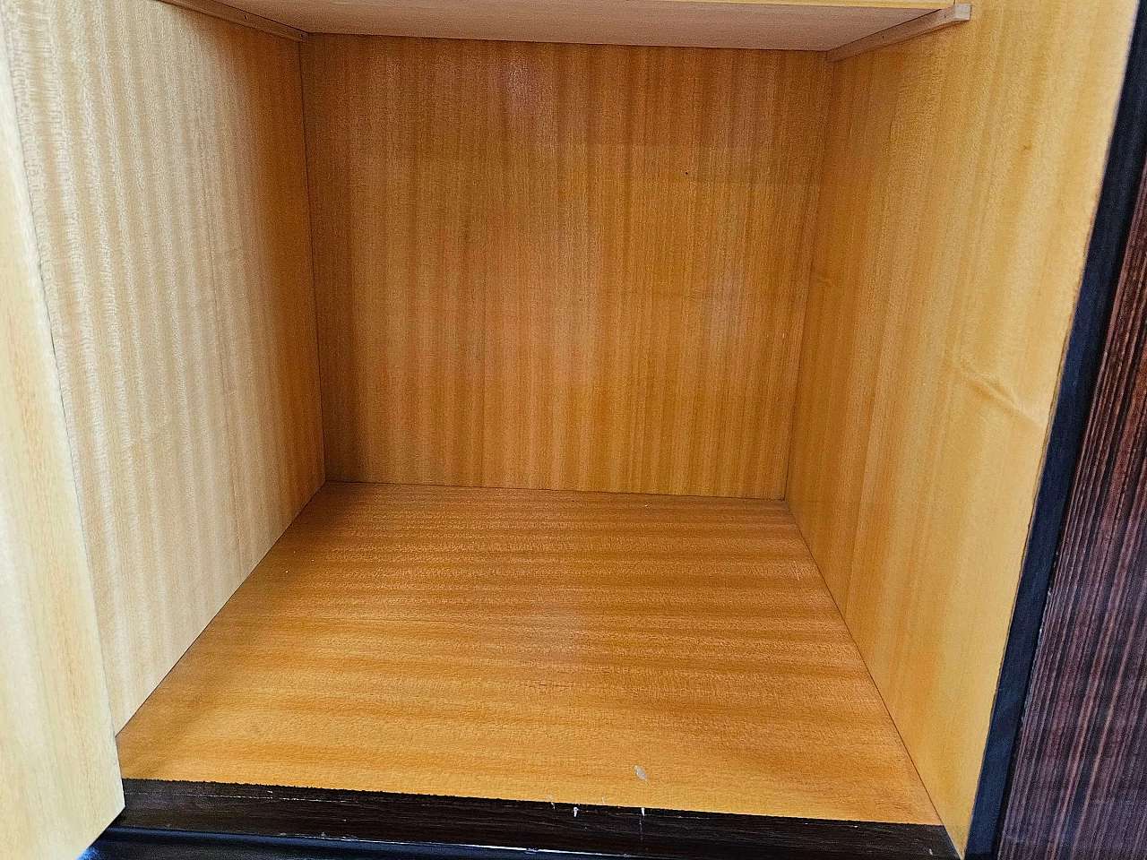 Wood backlit glass cabinet with glass top, 1960s 20