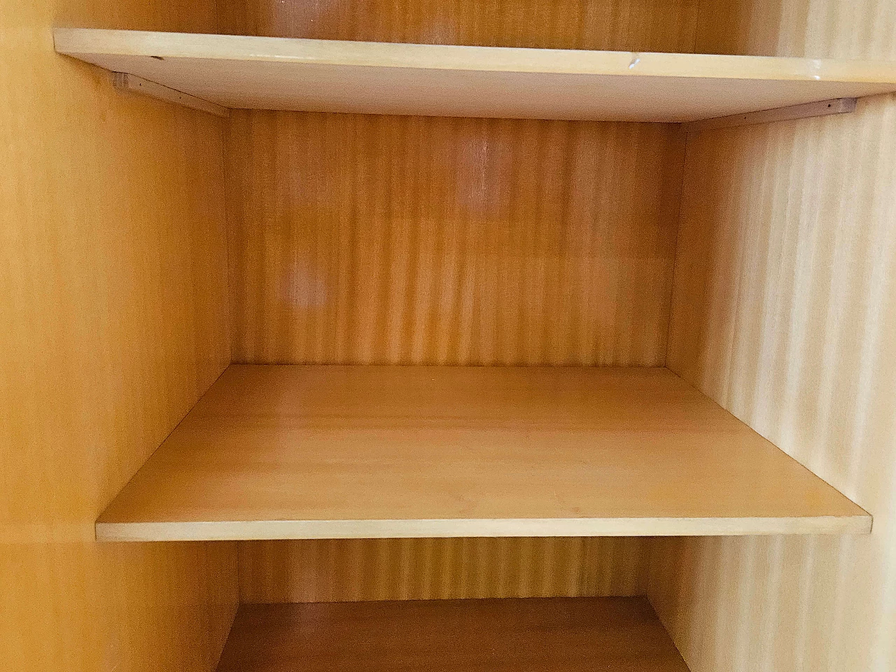 Wood backlit glass cabinet with glass top, 1960s 24