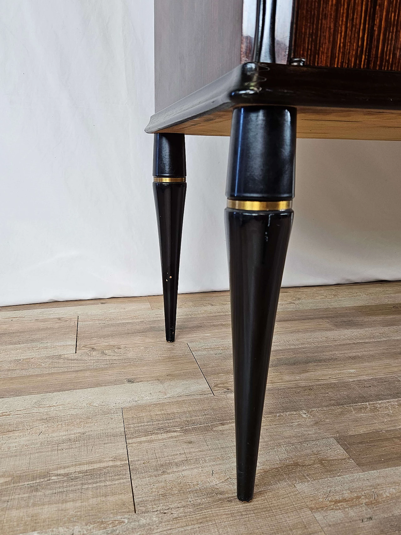 Wood backlit glass cabinet with glass top, 1960s 36