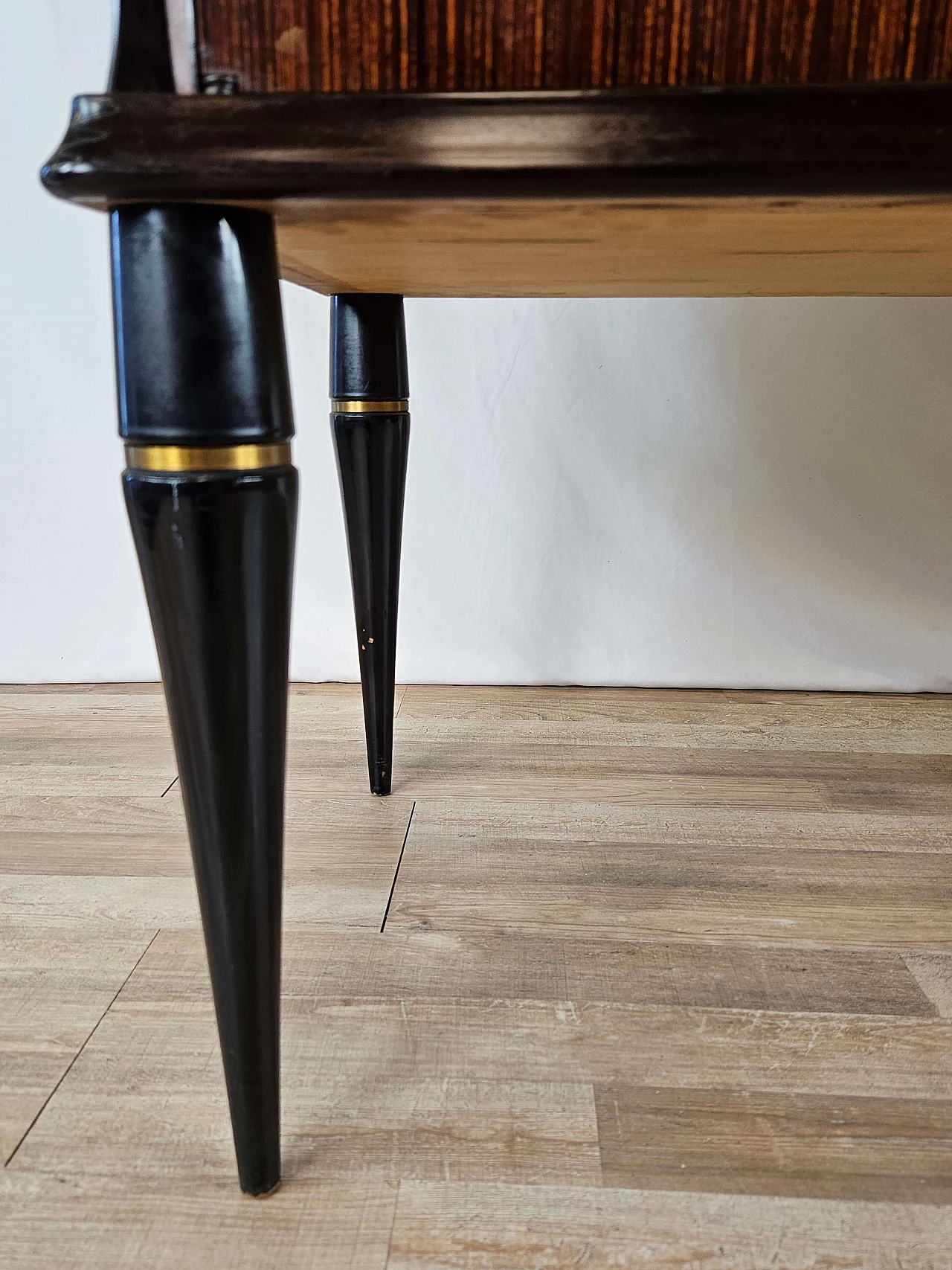 Wood backlit glass cabinet with glass top, 1960s 37